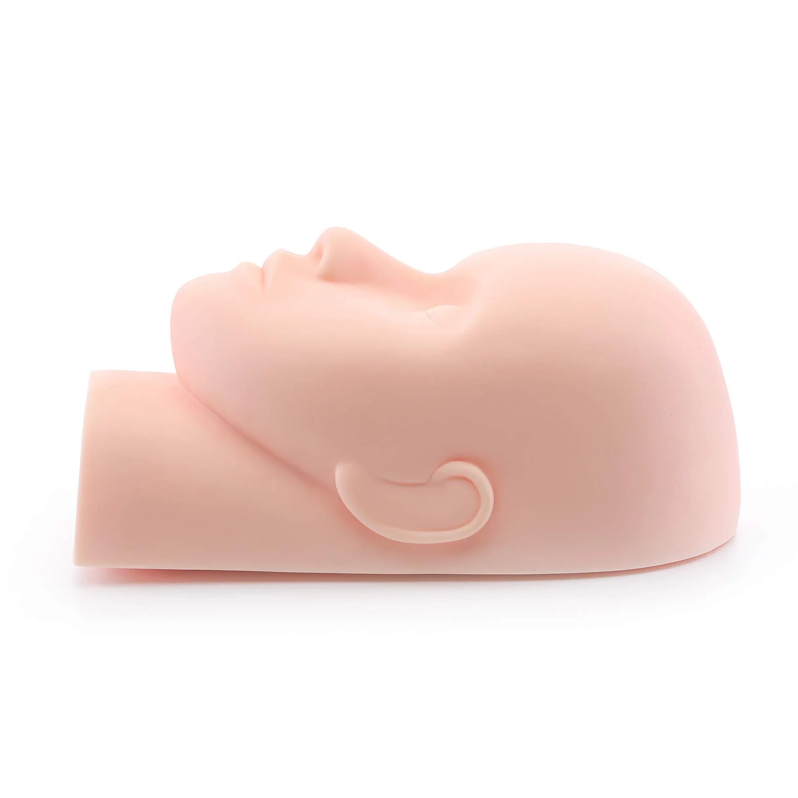 Foraineam 2-Pack Practice Training Head Rubber Cosmetology Mannequin Doll Face Head For Eyelashes Makeup Massage Practice - Image 5