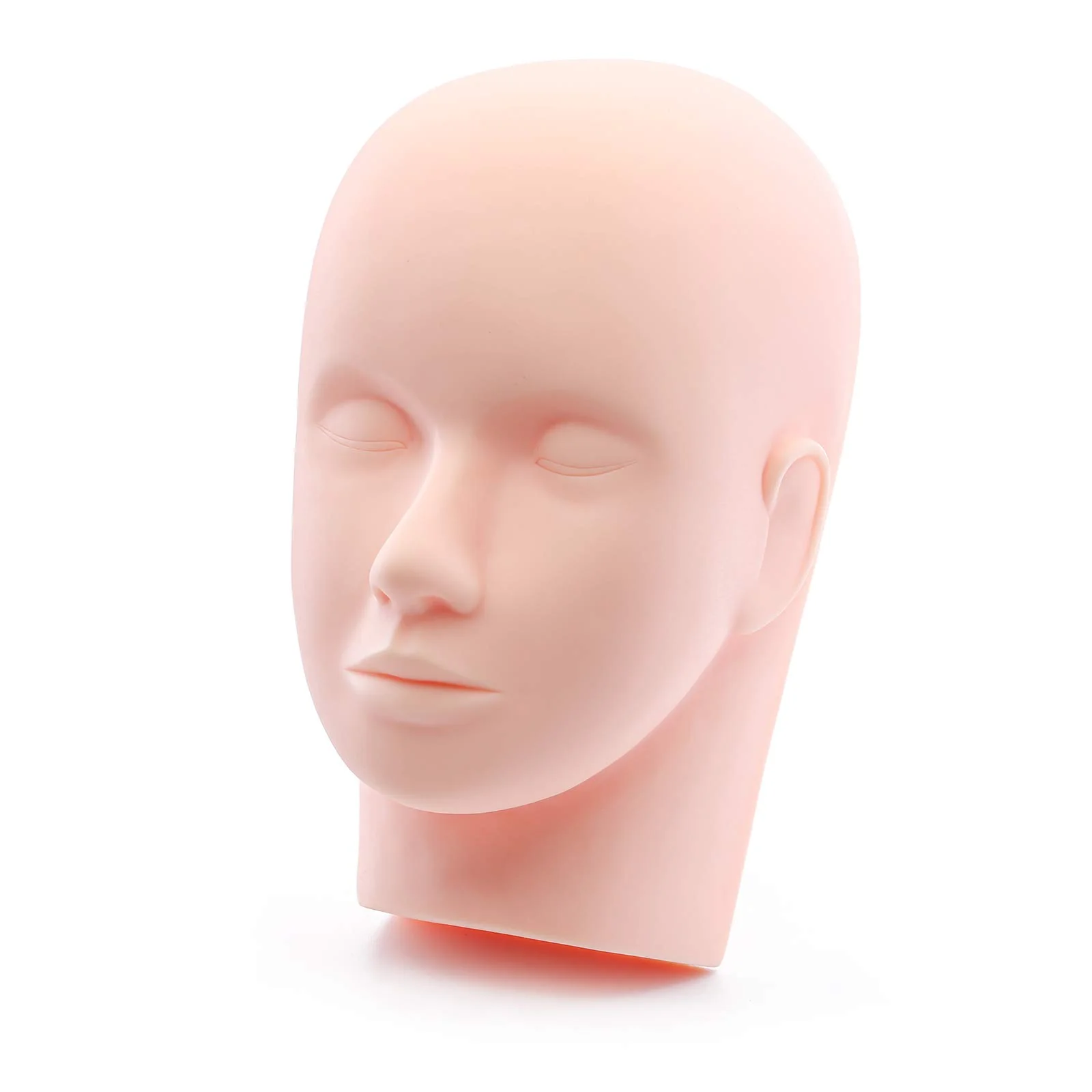Foraineam 2-Pack Practice Training Head Rubber Cosmetology Mannequin Doll Face Head For Eyelashes Makeup Massage Practice - Image 6