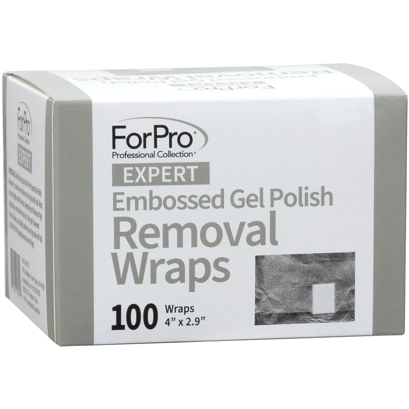 ForPro Expert Embossed Gel Polish Removal Wraps, Pre-Cut with Cotton Pad, Remove Gel Polish, Acrylics, & Nail Art, 4” L x 2.9” W, 100-Count - Image 2