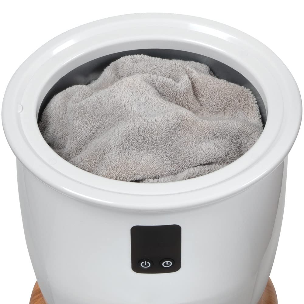 ForPro Professional Collection Luxury Towel Warmer, Extra Large Bucket-Style Hot Towel Warmer with Auto Shut Off, 4 Timer Settings for Home and Bathroom, White - Image 4