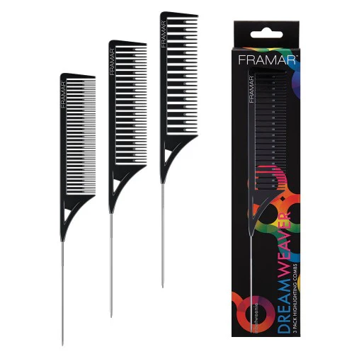 Framar Dreamweaver Highlighting Combs 3pk Black