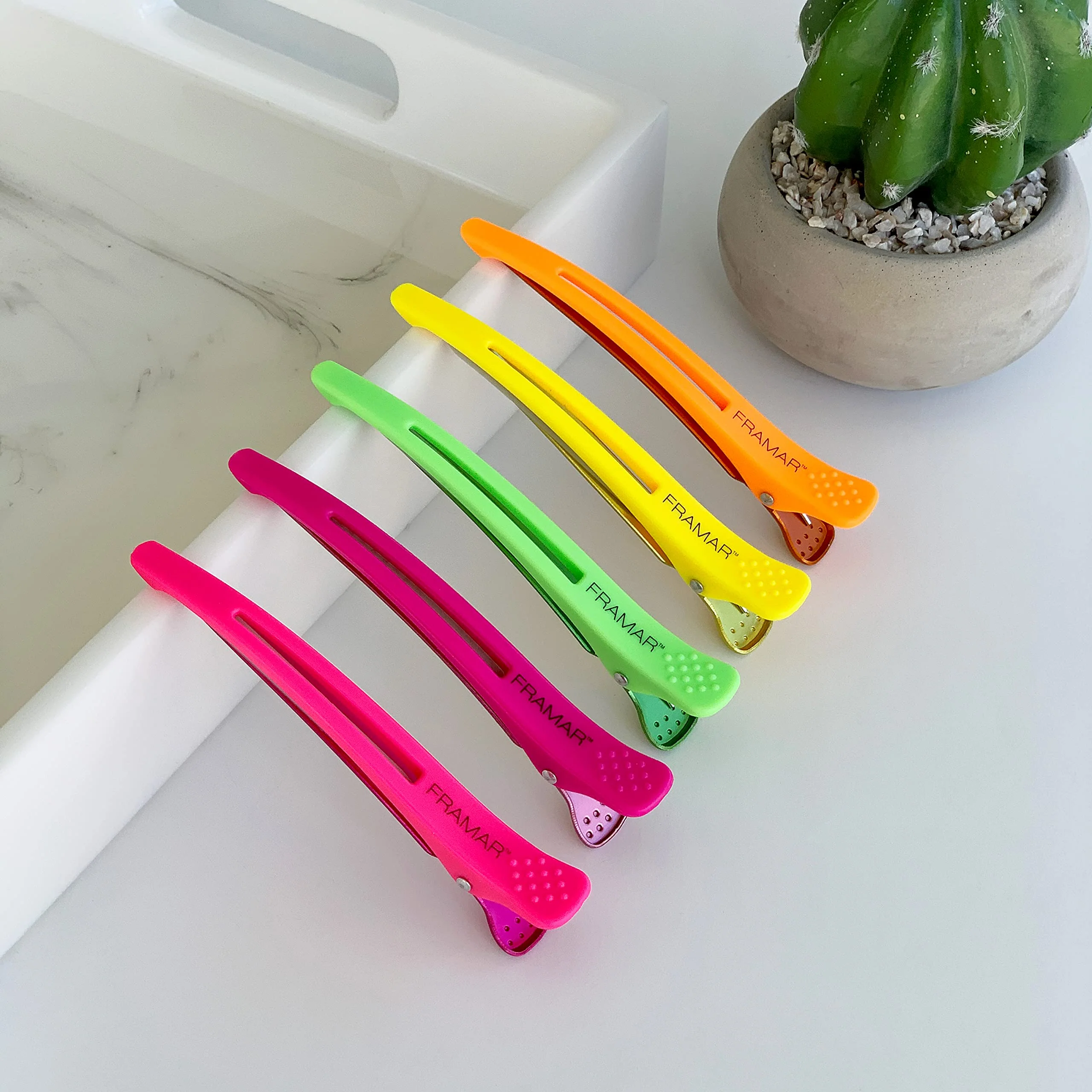 Framar Neon Creaseless Hair Clips 10 pack – Professional Salon Hair Clips for Styling Sectioning, Hair Styling Clips, Hair Clip For Sectioning, Hair Sectioning Clips – Prevents Creases Or Dents - Image 2