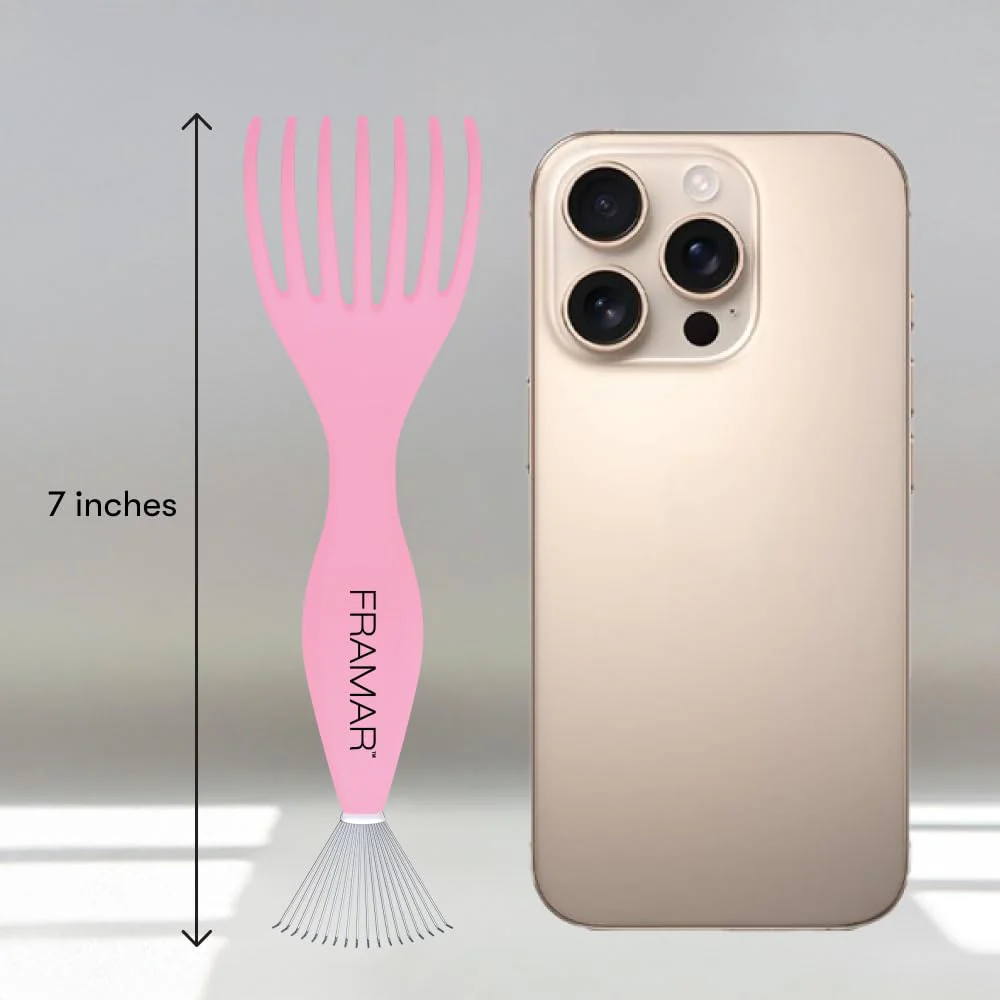 FRAMAR Premium Hair Brush Cleaner Tool – Hairbrush Cleaner Tool, Brush Cleaner Tool for All Types, Comb Cleaner – 2 in 1 Design Removes Hair & Build up Instantly – Pink - Image 7