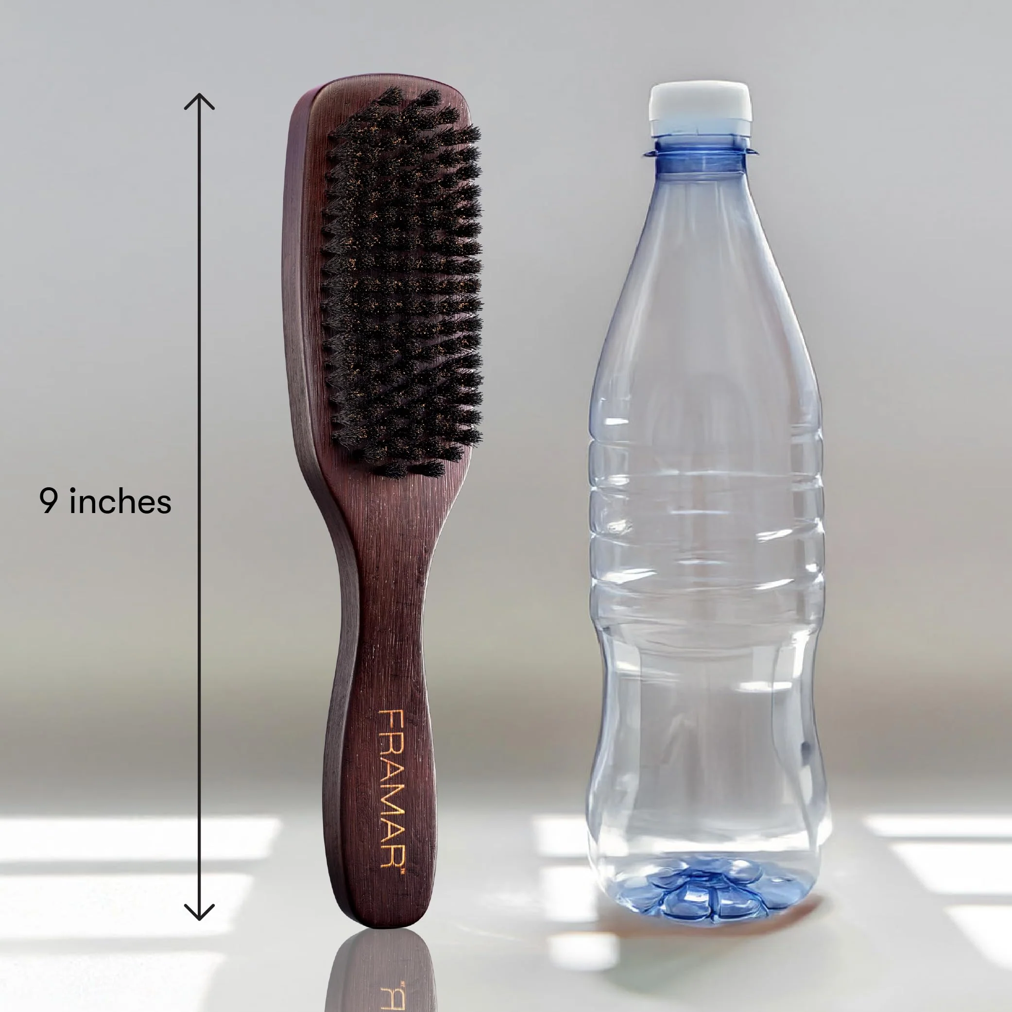 FRAMAR Slick Back Hair Brush Boar Bristles – Slick Back Brush, Smoothing Hair Brush For Women, Boar Bristle Hair Brush For Fine Hair, Slickback Brush For Volume and Shine - Brown Velvet - Image 7