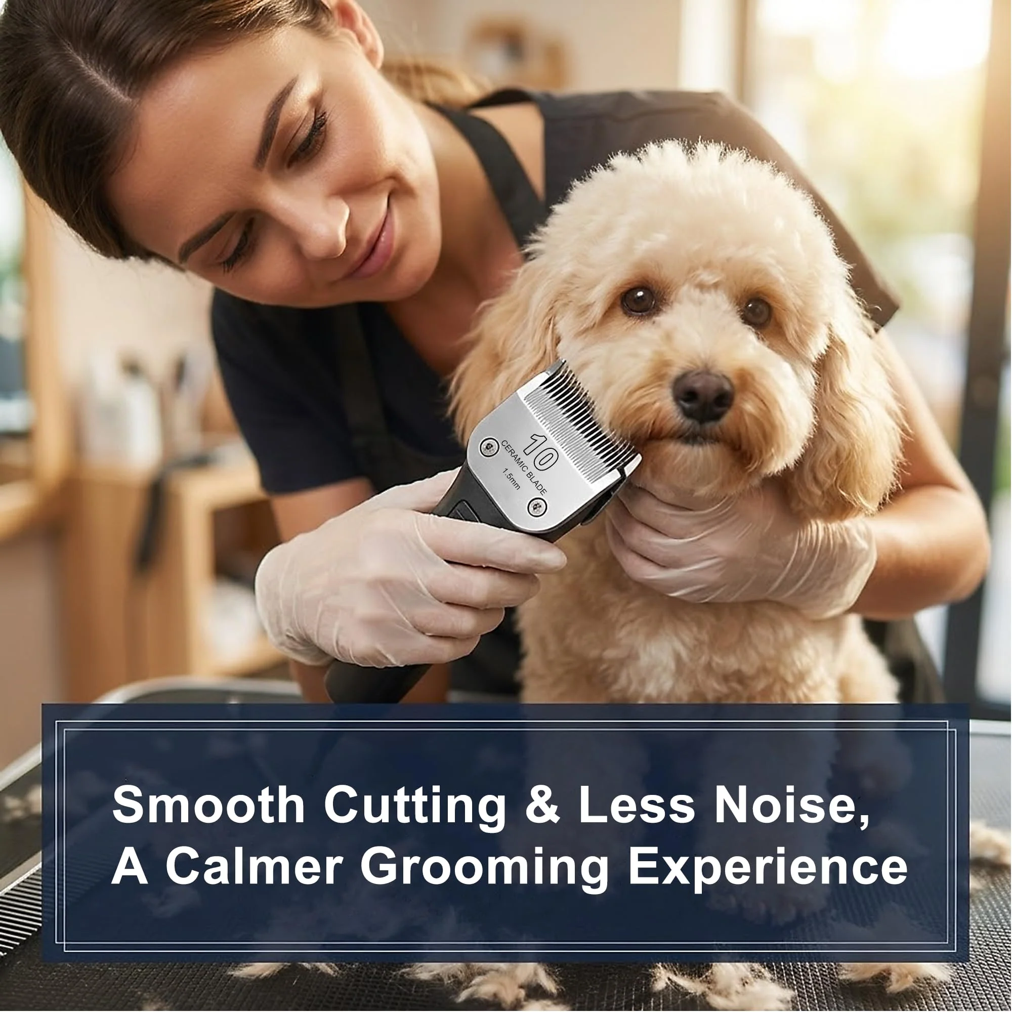 FUHKQE Detachable Pet Clipper Blades Dog Grooming Clipper Replacement Ceramic Blades Set, Compatible with Andis, Wahl, Oster(Size 30#+10#+4FC+5FC+7FC,Cut Length0.5mm-9.5mm) - Image 4
