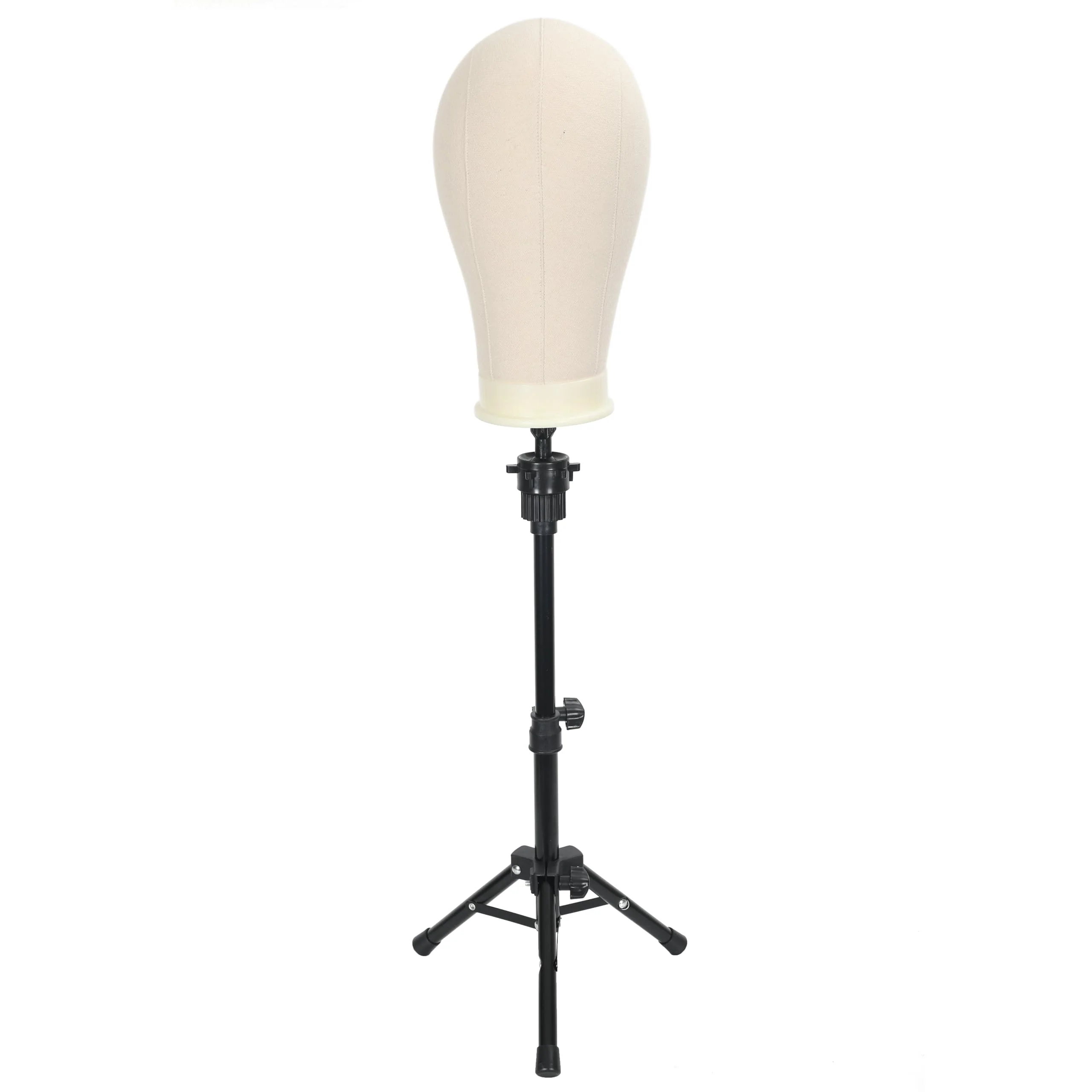 FUTAI 22 inches Canvas Mannequin Head with Tripod Stand Wig Cap T Pins Rat Tail Comb and Hairpins for Wig Making Practice Styling Training Display - Image 5
