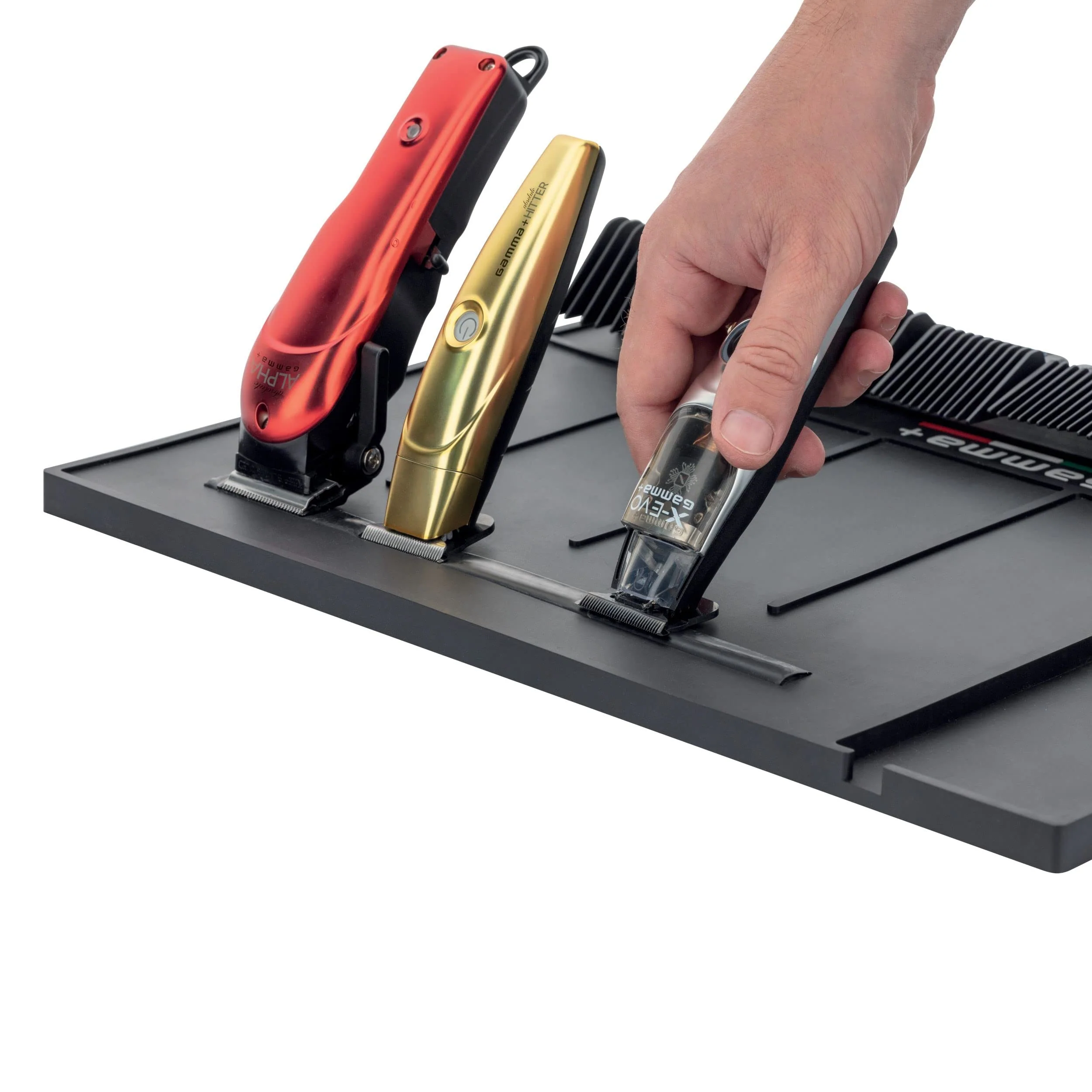 GAMMA+ Professional Barber Appliance Magnetic Mat and Station Organizer, Anti-Slip, Durable Heat Resistant Silicone, Hair Styling Tools, Black - Image 2