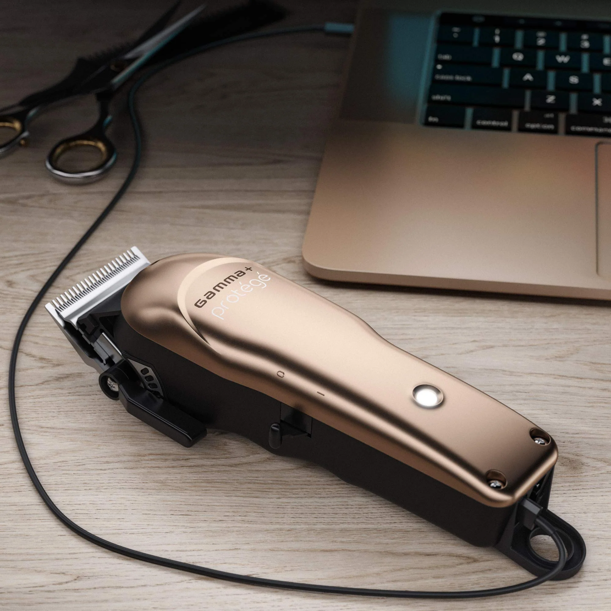 GAMMA+ Protege Cordless Clipper and Trimmer Combo Set, Barbers, Micro USB, Faper Blade, Guards, Great Beginner Set Men or Women, Matte Metallic Gunmetal - Image 6
