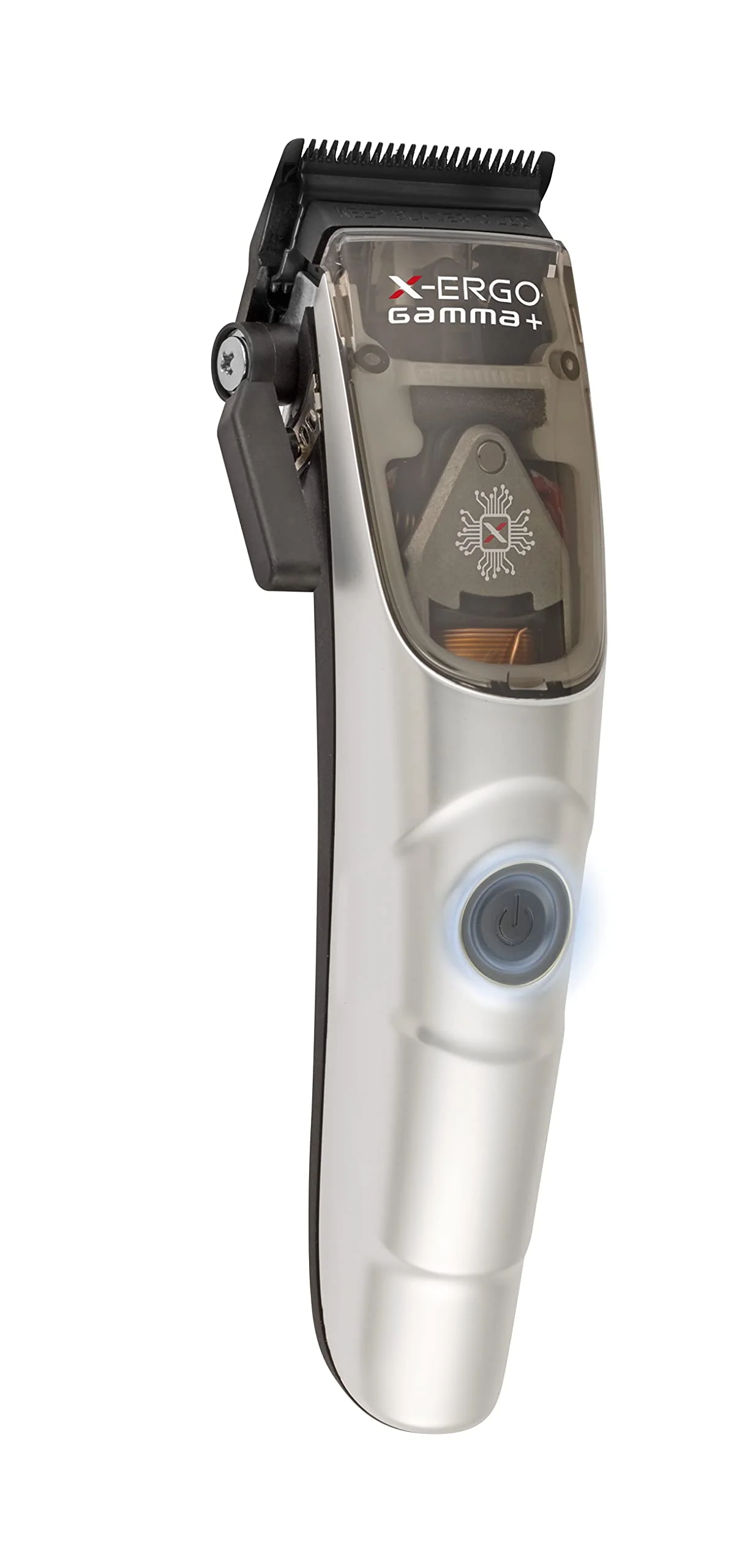 GAMMA+ X-Ergo Professional Cordless Hair Clipper 9V Microchipped Magnetic Motor, 3 Custom Lids in Matte Chrome, Gold, Rose Gold - Image 3
