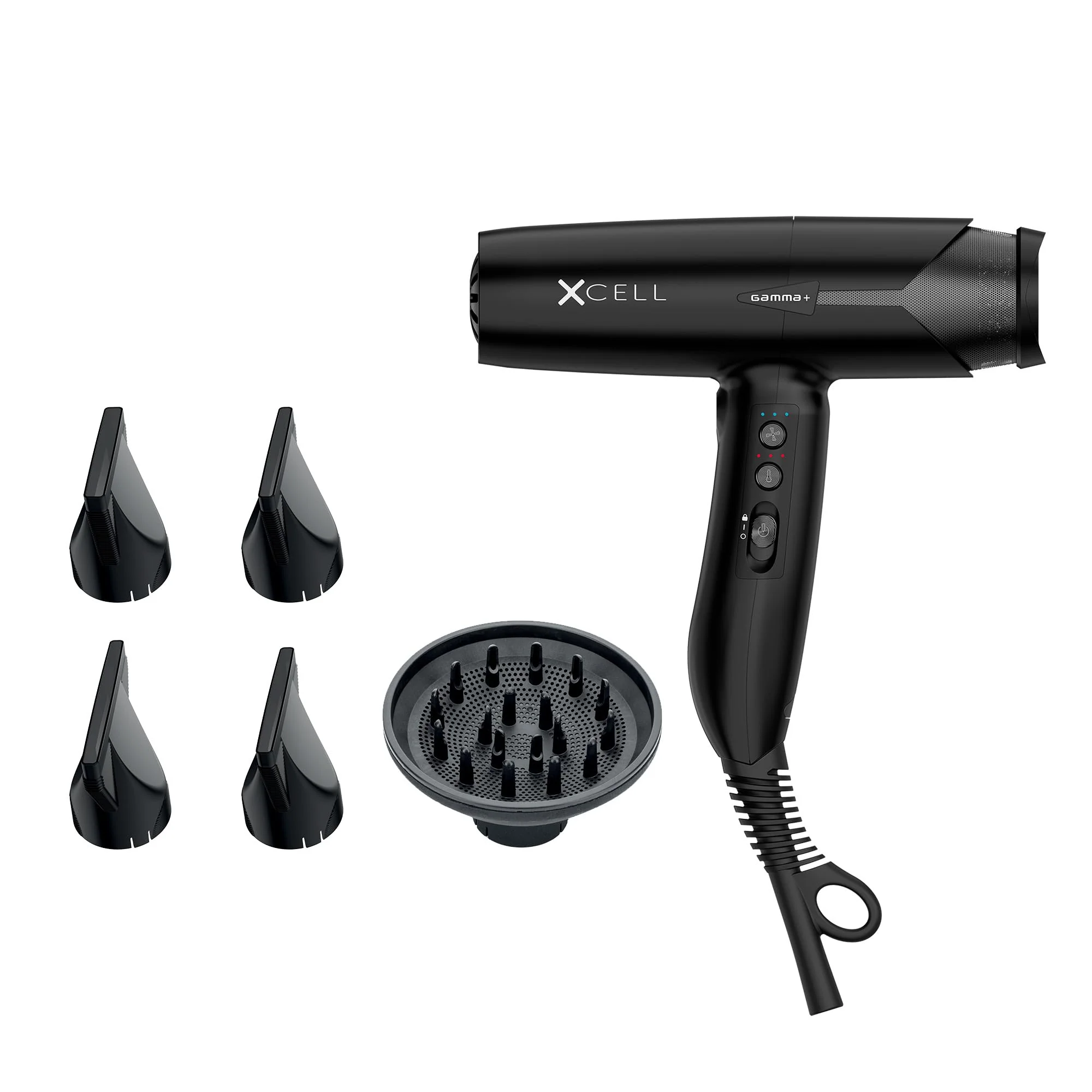 GAMMA+ XCell Professional Ultra-Lightweight Hair Dryer Digital Motor Ionic Technology Whisper Quiet 12 Heat/Speeds (Matte Black) - Image 6