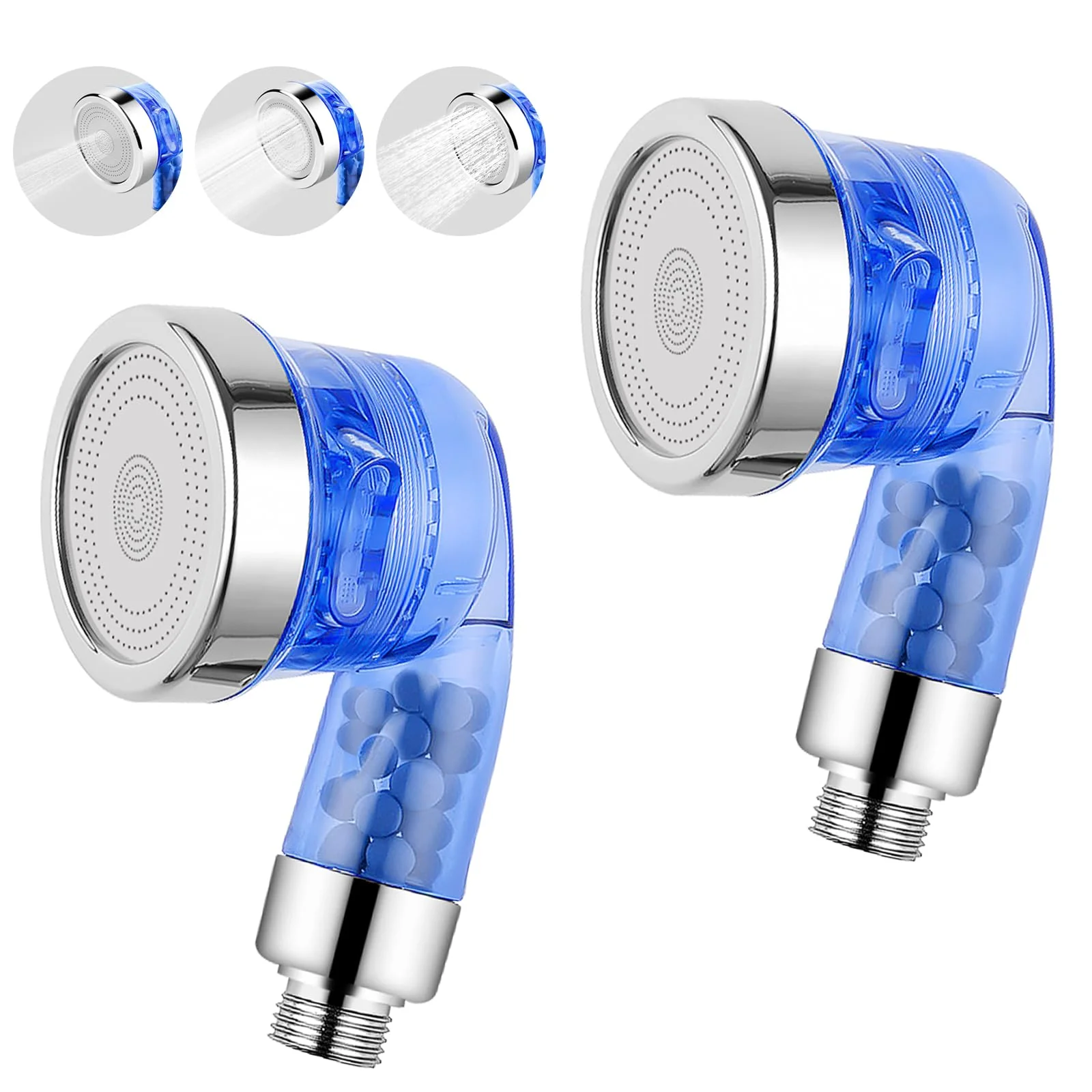 Garaook Blue Shampoo Bowl Sprayer Head with Filter, 2PCS Sprayer Head for Portable Salon Sink, 3 Sprayer Modes and High Pressure