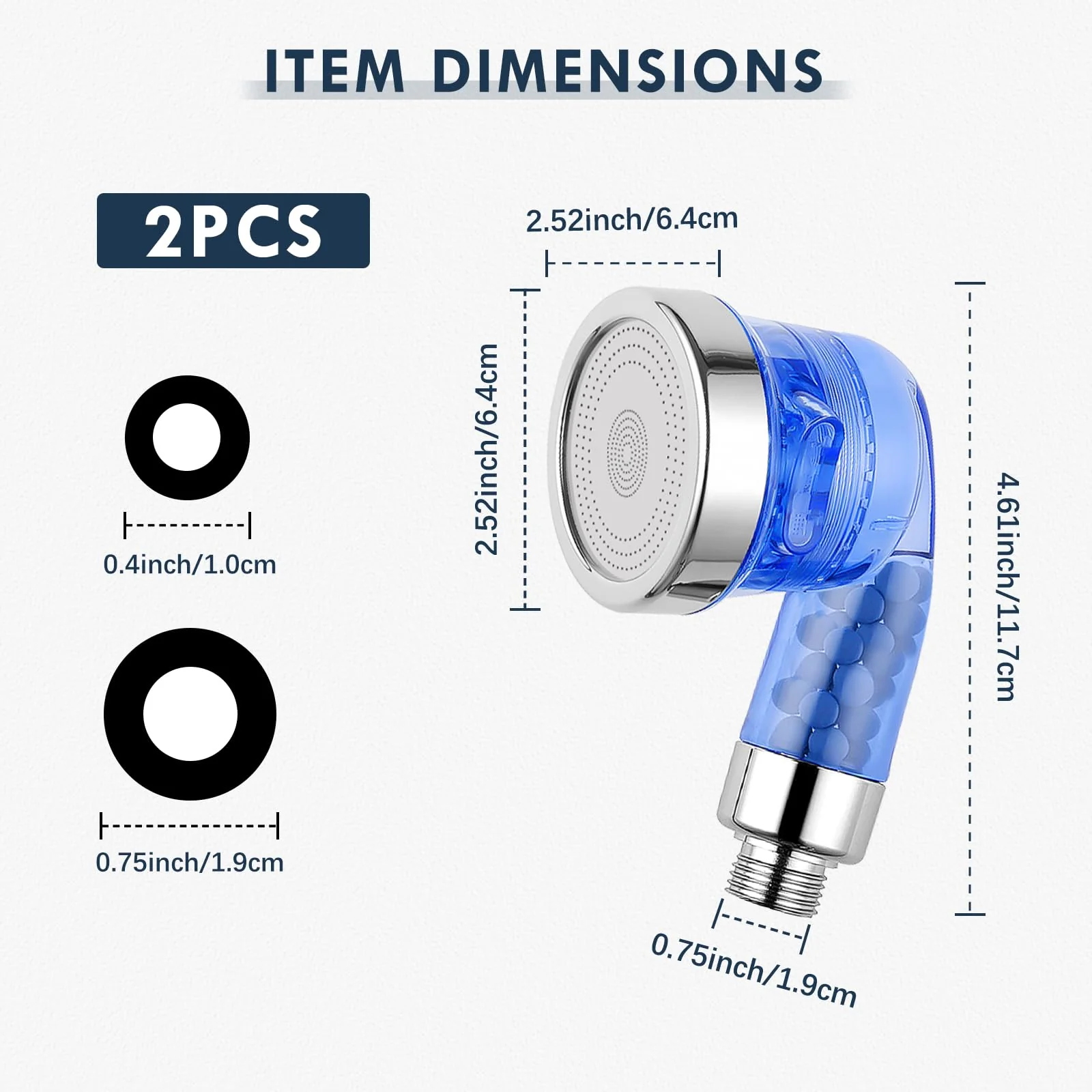 Garaook Blue Shampoo Bowl Sprayer Head with Filter, 2PCS Sprayer Head for Portable Salon Sink, 3 Sprayer Modes and High Pressure - Image 3