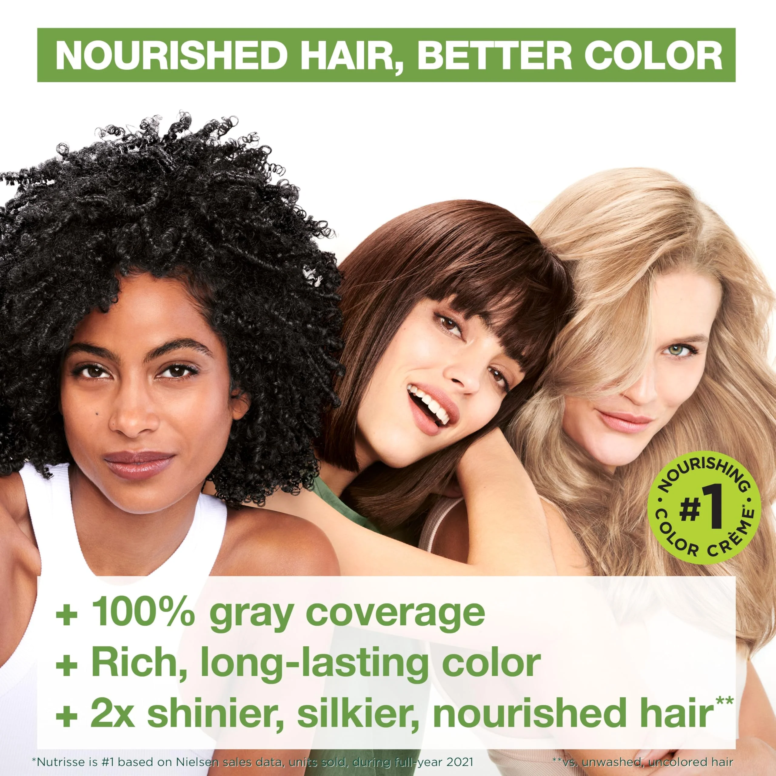 Garnier Nutrisse Ultra Crème Hair Color, Permanent Hair Dye with 100% Gray Coverage, Vegan & Cruelty-Free, 30 Darkest Brown (Sweet Cola), 2 Count - Image 4