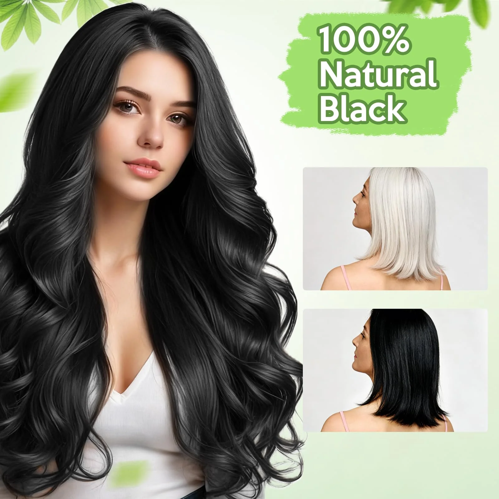 GDRFNP Black Hair Dye Shampoo 3 in 1, Herbal Shampoo Hair Dye for Women Men, Grey Coverage Shampoo 16.9fl oz - Image 3