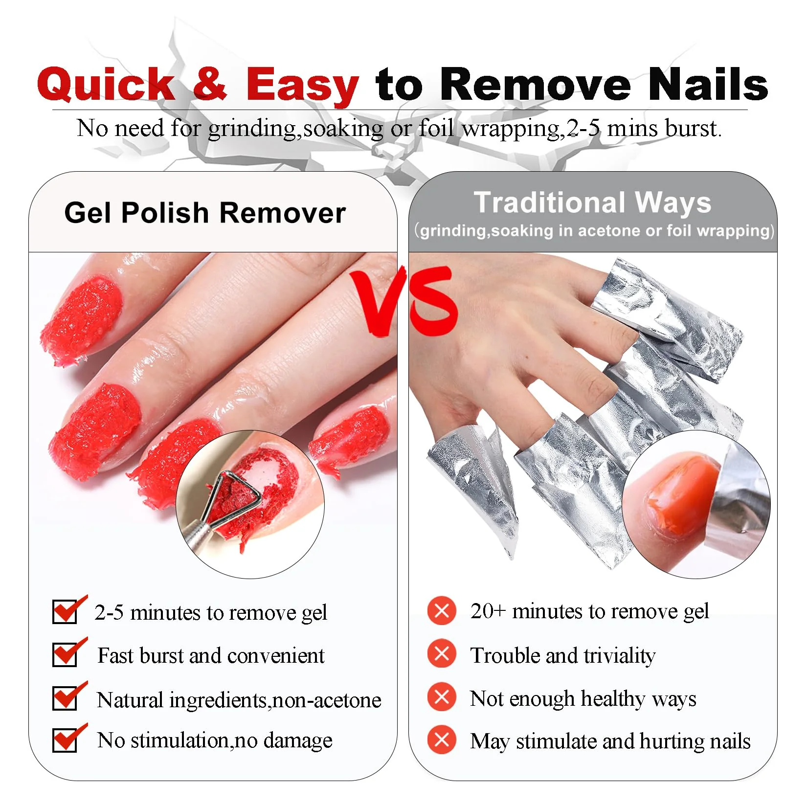 Gel Nail Polish Remover - Gel Polish Remover Kit with Cuticle Oil & Latex Tape & Colored Peel Off Manicure Tools, Gel Remover for Nails 2-5 Minutes, No Soaking,Wrapping - Image 6