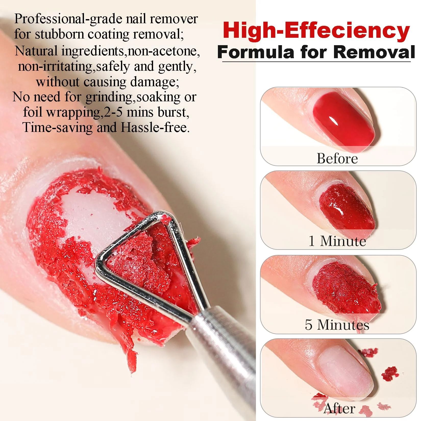 Gel Nail Polish Remover - Gel Polish Remover Kit with Cuticle Oil & Latex Tape & Colored Peel Off Manicure Tools, Gel Remover for Nails 2-5 Minutes, No Soaking,Wrapping - Image 7
