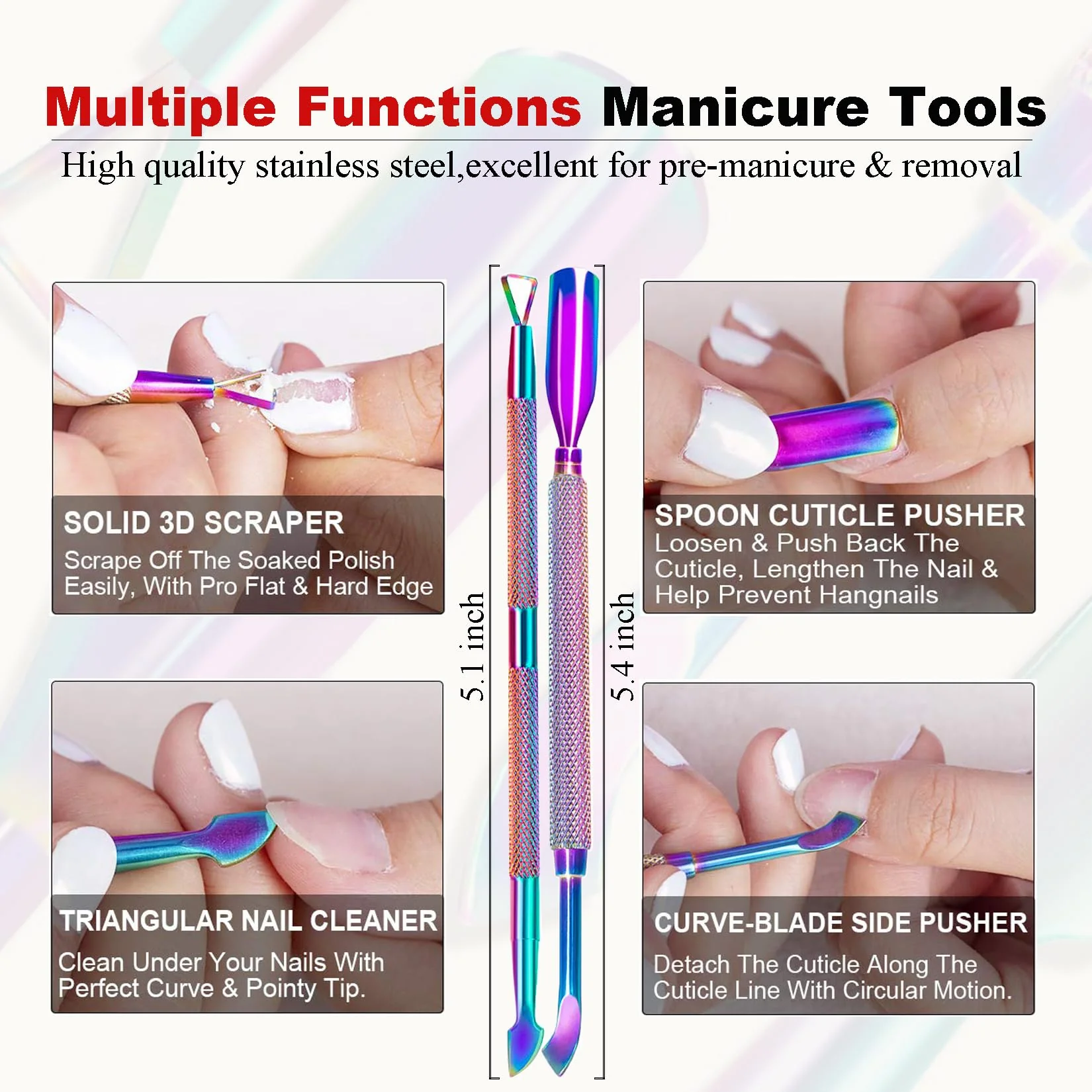 Gel Nail Polish Remover, Gel Remover Kit with Liquid Latex for Nails, No Need to Wrap or Soak, Removes Nail Polish in 2-5 Minutes, Acetone Free, Not Damage to Nails, with Manicure Tools - Image 7