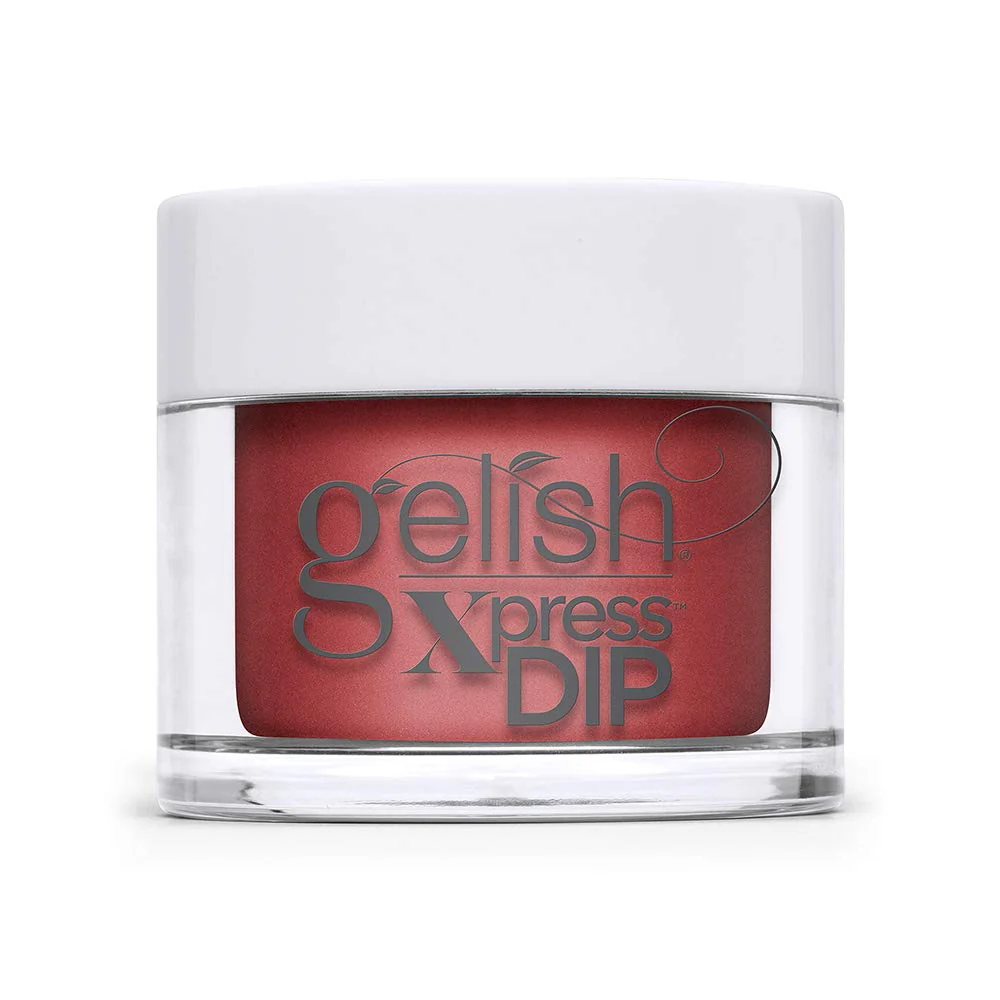 Gelish Xpress Dip Hot Rod Red - Red Nail Dip Powder, Vibrant Color, Professional Quality, High Shine, Chip-Resistant, 1.5 ounce