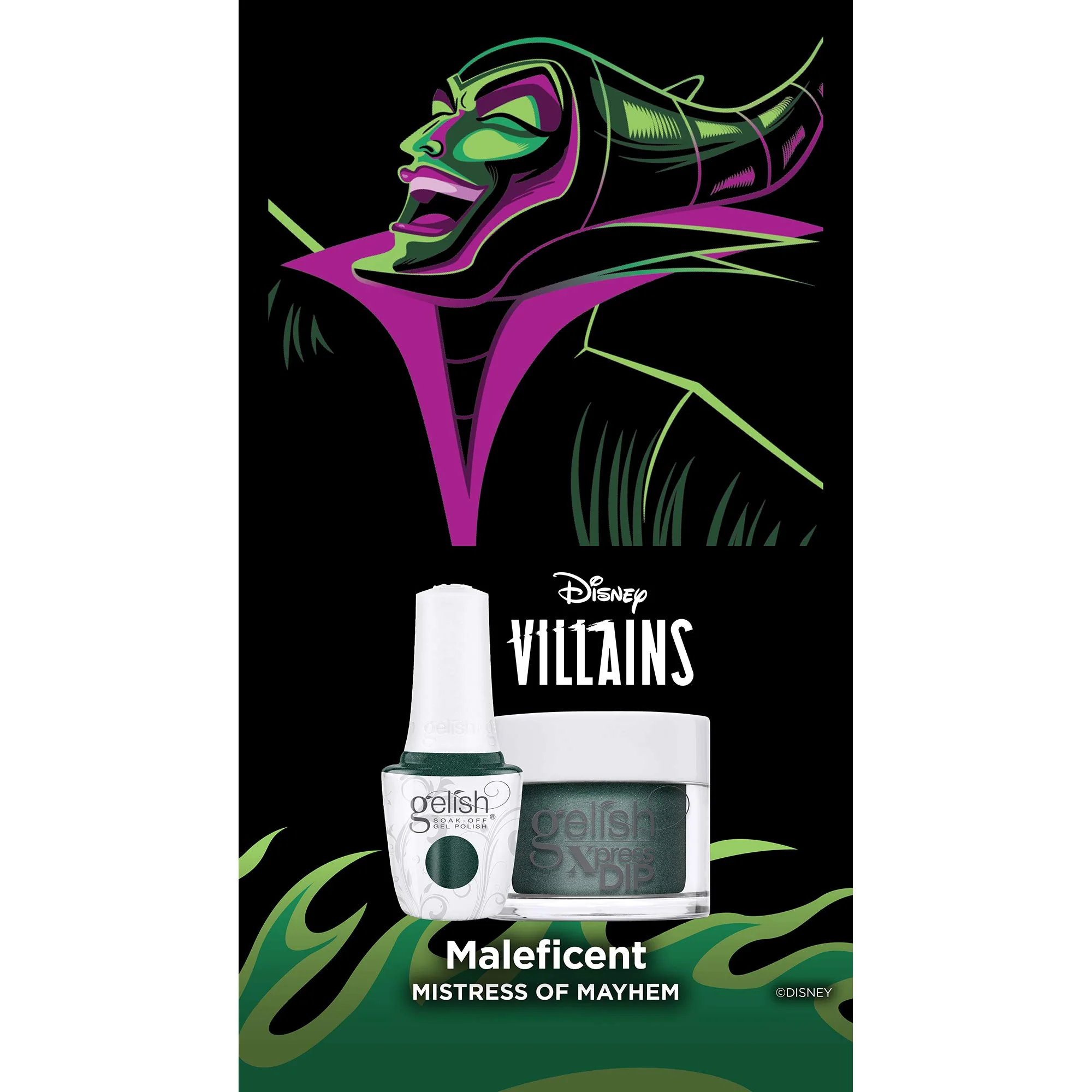 Gelish Xpress Dip "Mistress of Mayhem" Disney Villains Collection, 1.5 oz. - Emerald Glitter - Image 3