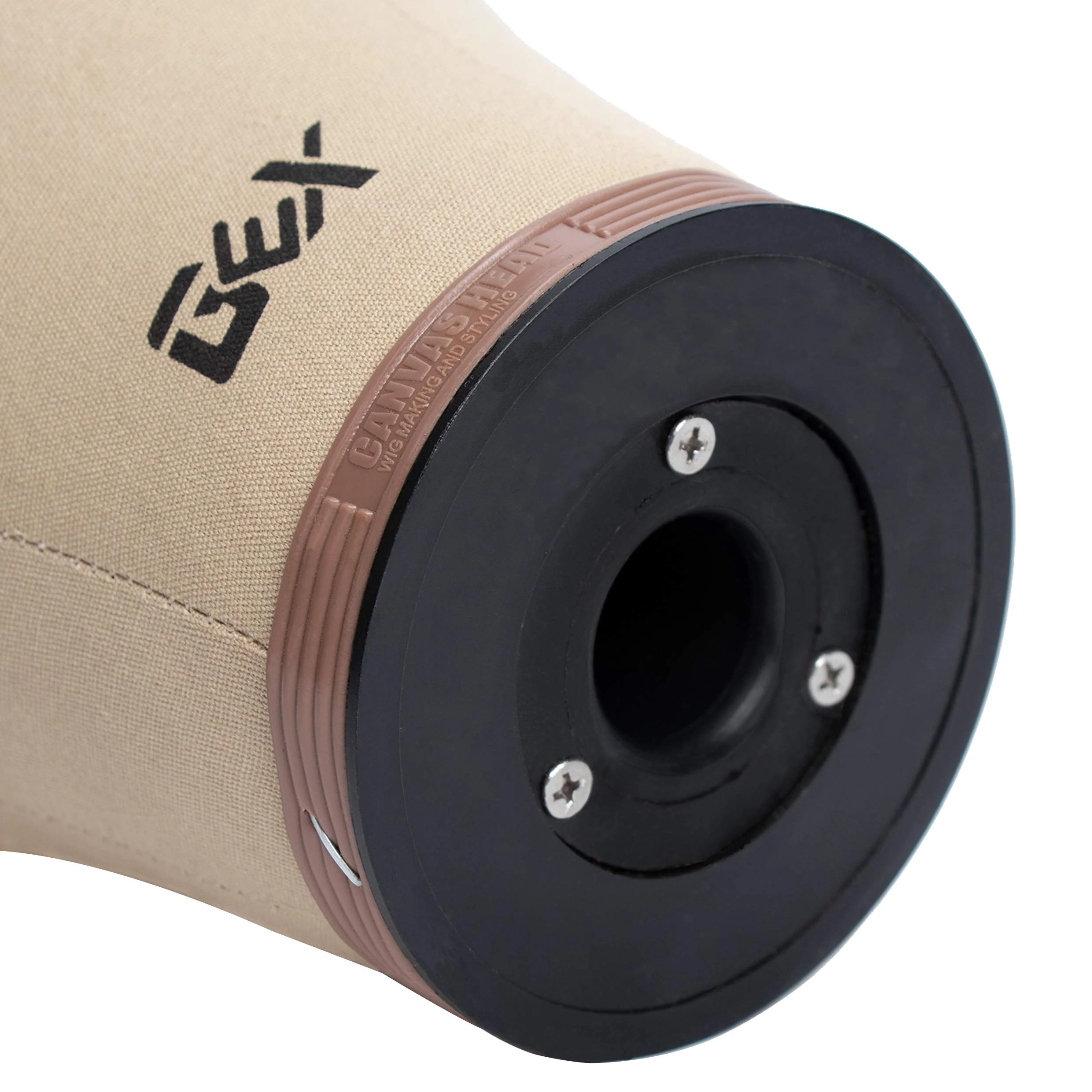 GEXWORLDWIDE GEX 20"-24" Cork Canvas Block Head Mannequin Head Wig Display Styling Head With Mount Hole (Light Brown, 22") - Image 6