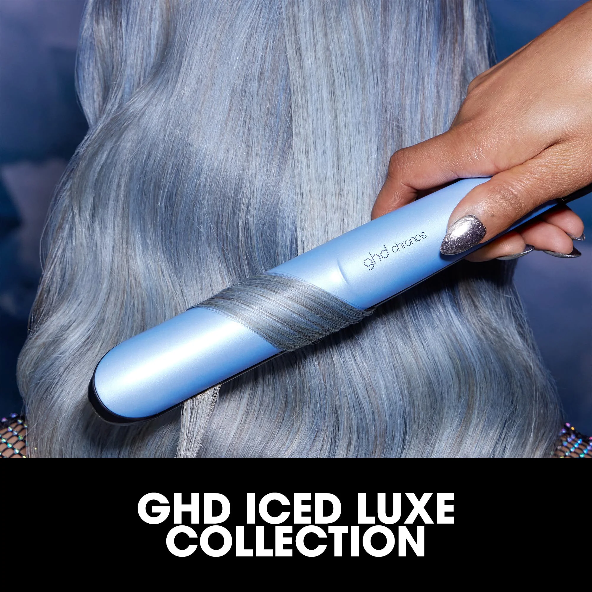 ghd Chronos Styler - 1” Smart Flat Iron Hair Straightener with HD Motion-Responsive Technology, Faster Styling, 24-Hour Results, More Shine, Less Frizz, and No Extreme Heat Damage - ICY Blue - Image 3
