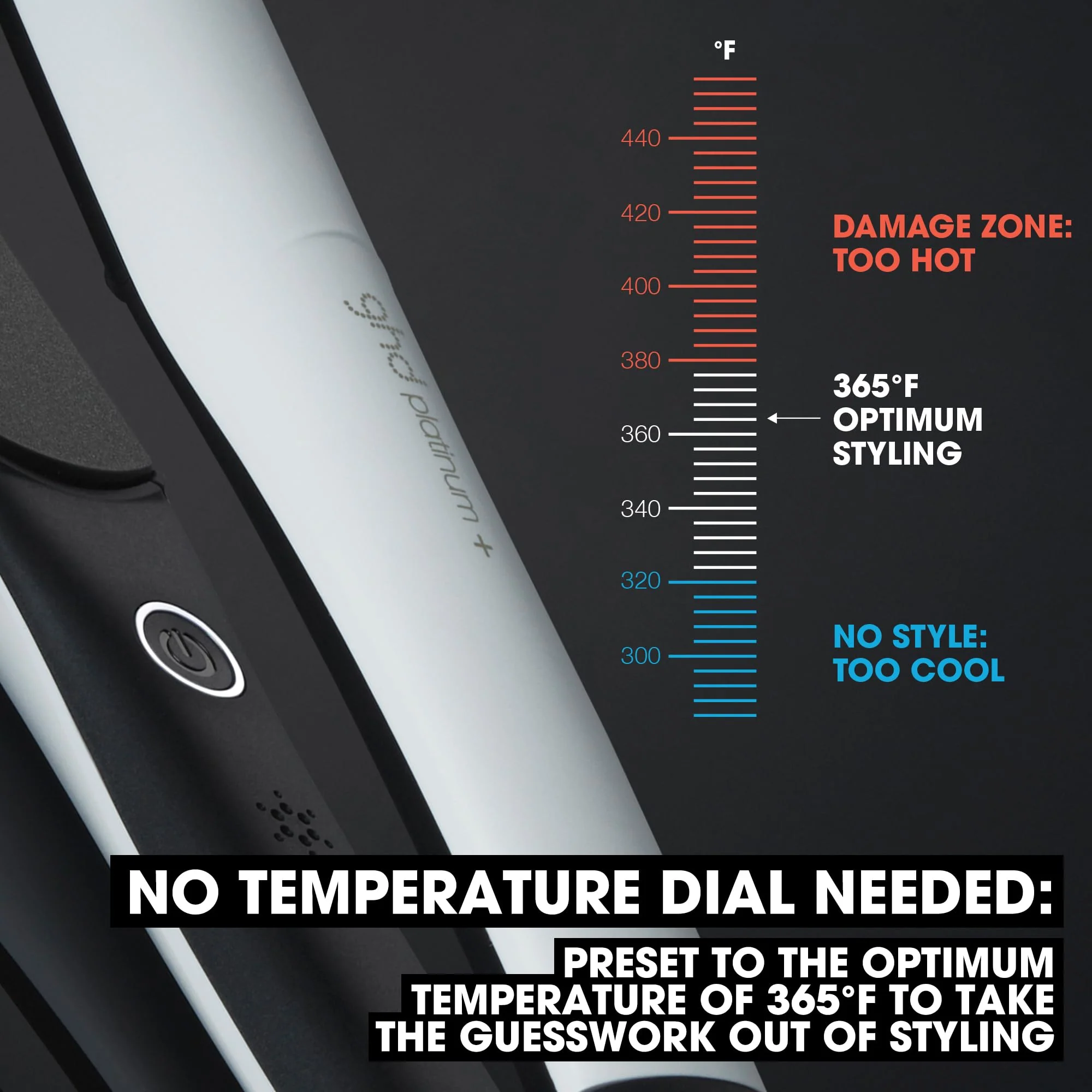 ghd Platinum+ Styler ― 1" Flat Iron Hair Straightener, Professional Ceramic Hair Styling Tool for Stronger Hair, More Shine, & More Color Protection - White - Image 3