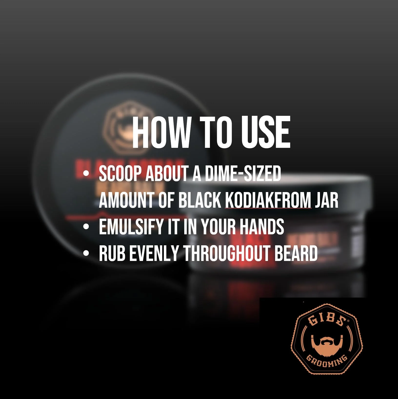 GIBS Grooming Black Kodiak Beard Balm Aid, 2 oz - Image 4