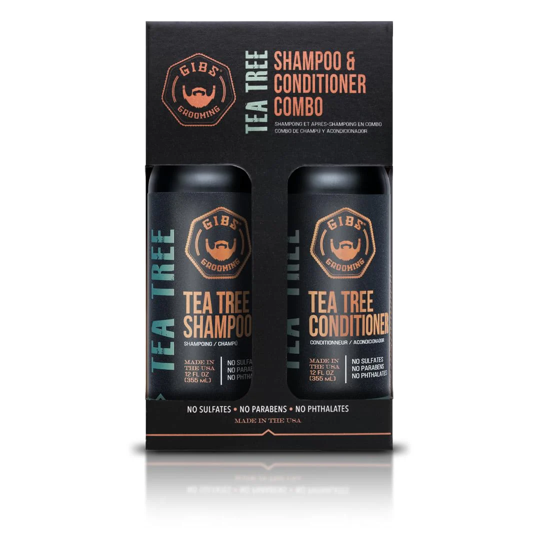 Gibs Grooming Tea Tree Shampoo and Conditioner Combo Box