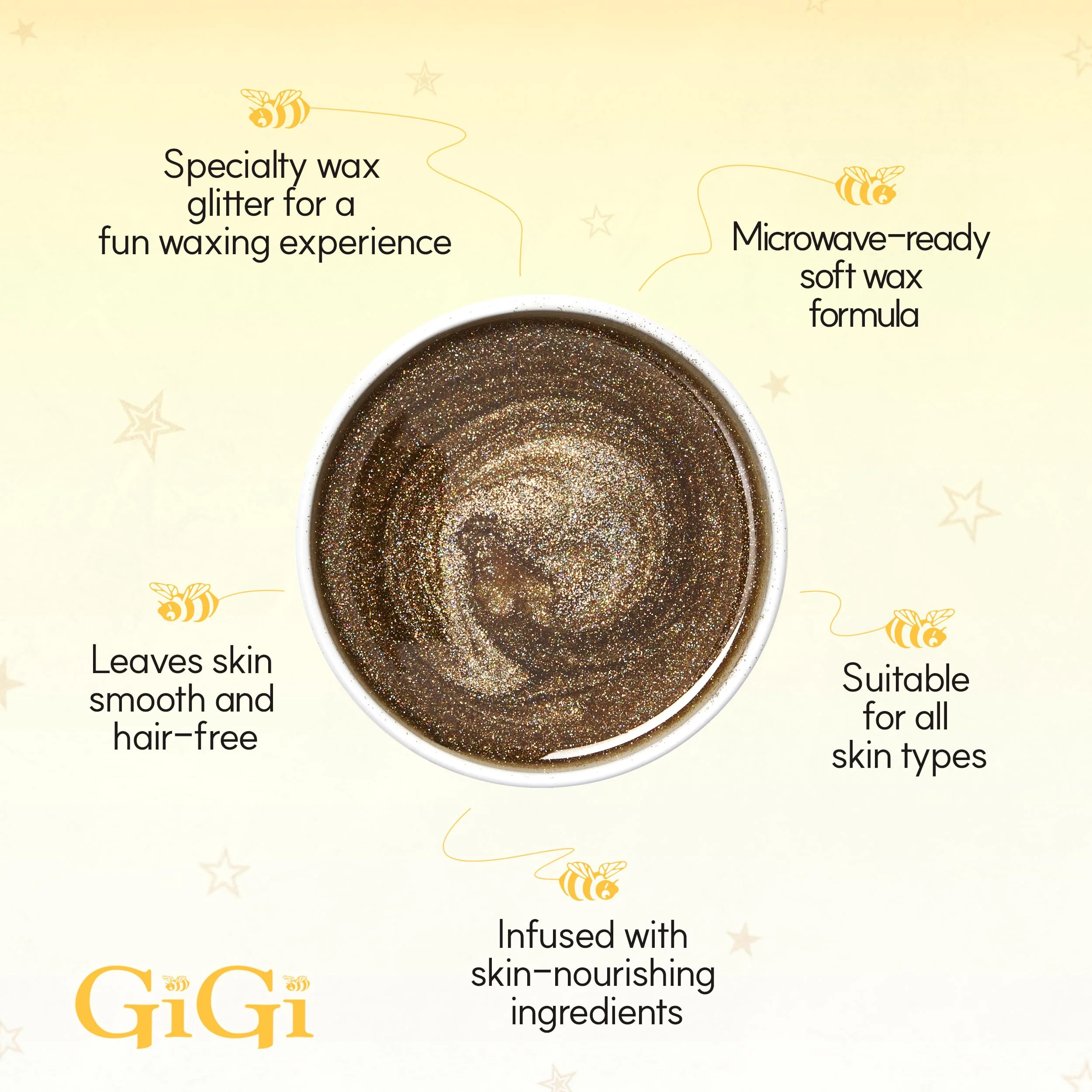GiGi Glitter Wax – All-Purpose Soft Wax for Hair Removal, Gentle Formula for Face & Body, Ideal for Sensitive Skin, 14 oz - Image 4