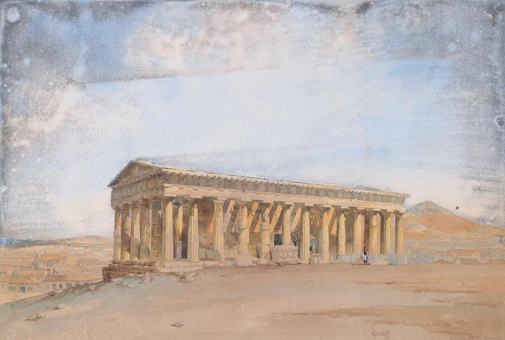 Giovanni Lanza 24x17 Black Modern Framed Art Print Titled: The Temple of Theseus, Athens - Image 4