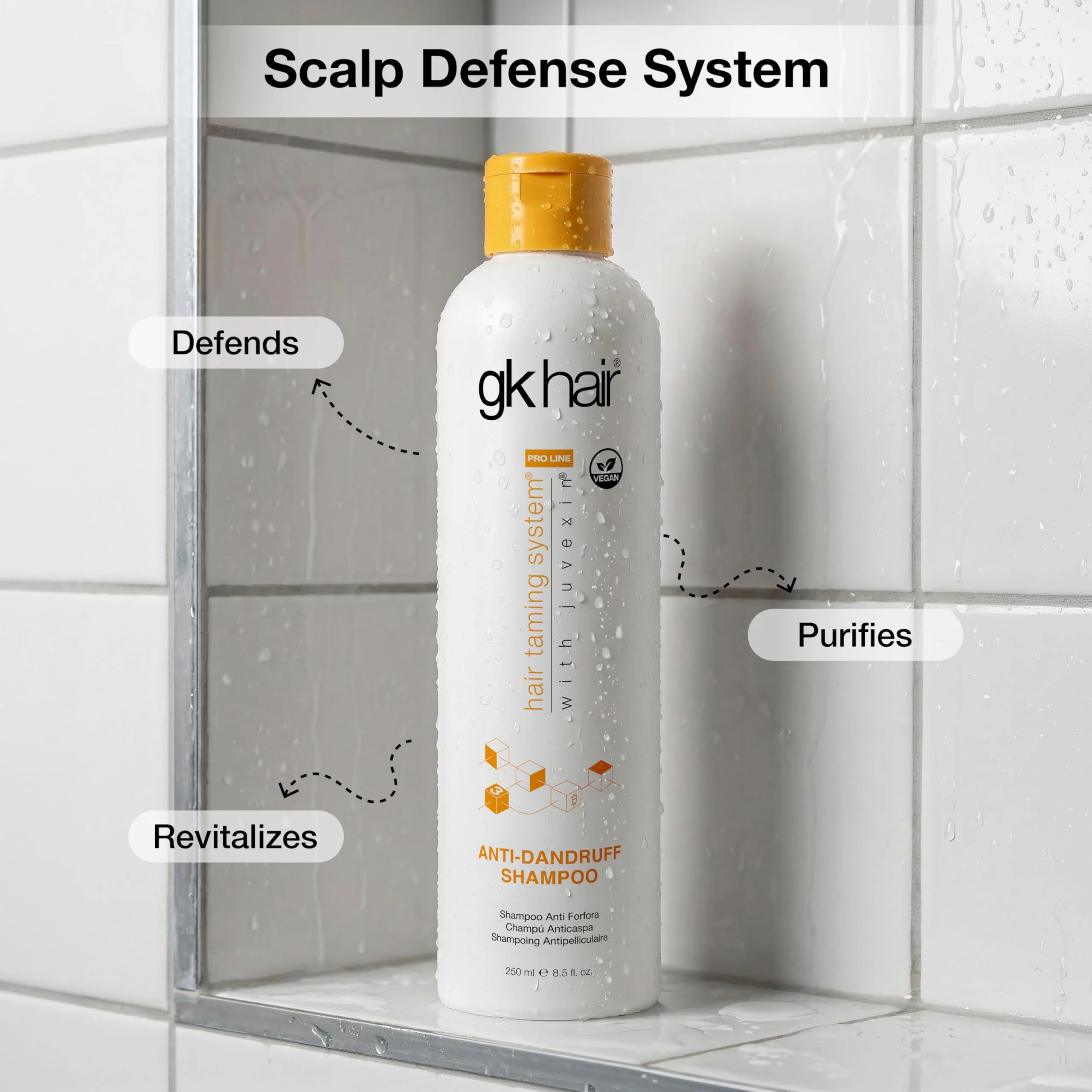 GK HAIR Anti-Dandruff Shampoo Leaving Your Scalp Refreshed and Hair Soft, Smooth – Sulfate-Free Shampoo for Dry Damaged Hair for Men and Women 8.5 Fl Oz - Image 6