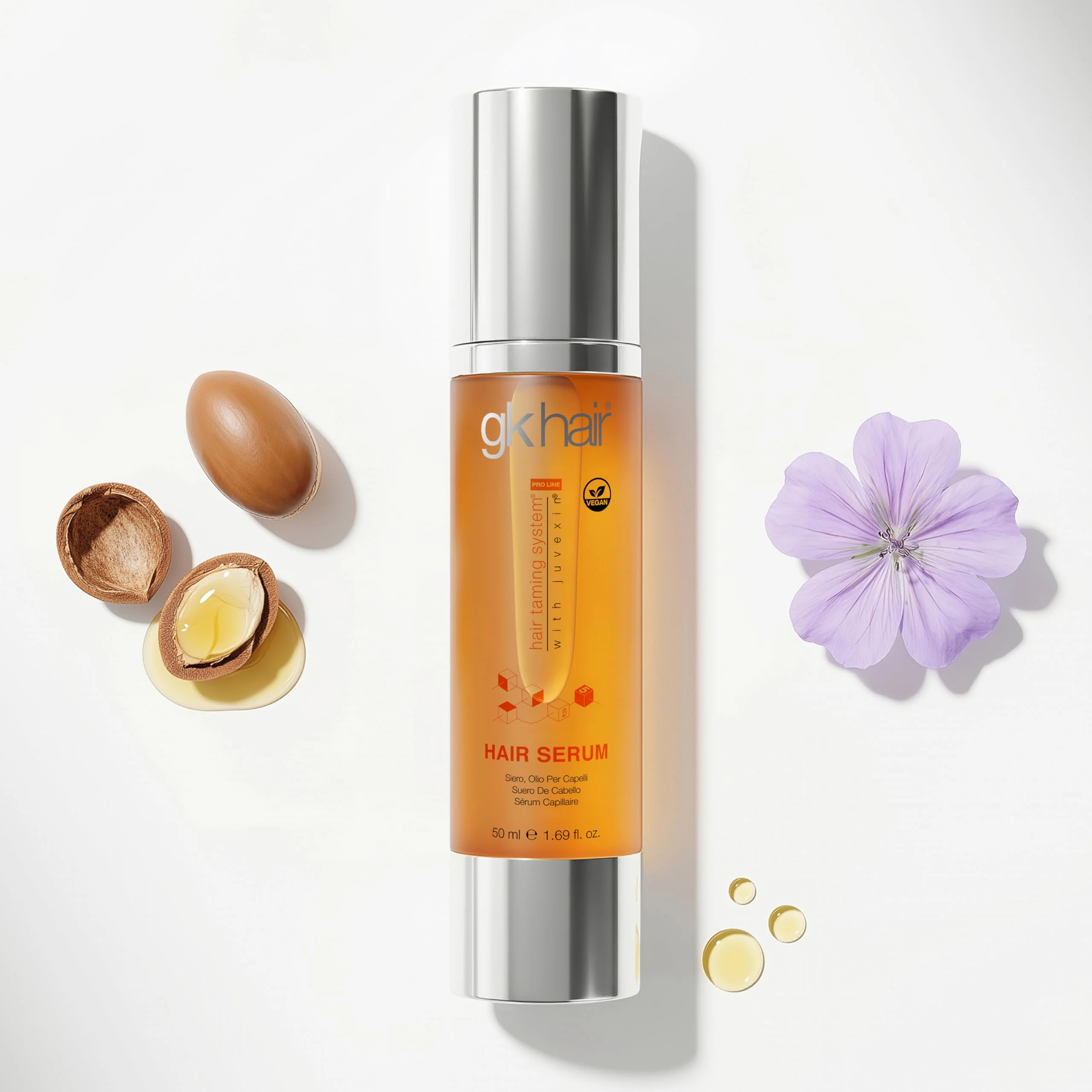 GK HAIR - Hair Oil Serum 1.69 Oz - Smooth Frizz Control & Shine Enhancement - Dry, Frizzy, Damaged & Dull Hair - Argan Oil Hair Serum with Plant Based Protein and Natural Silicones Lightweight Finish - Image 3