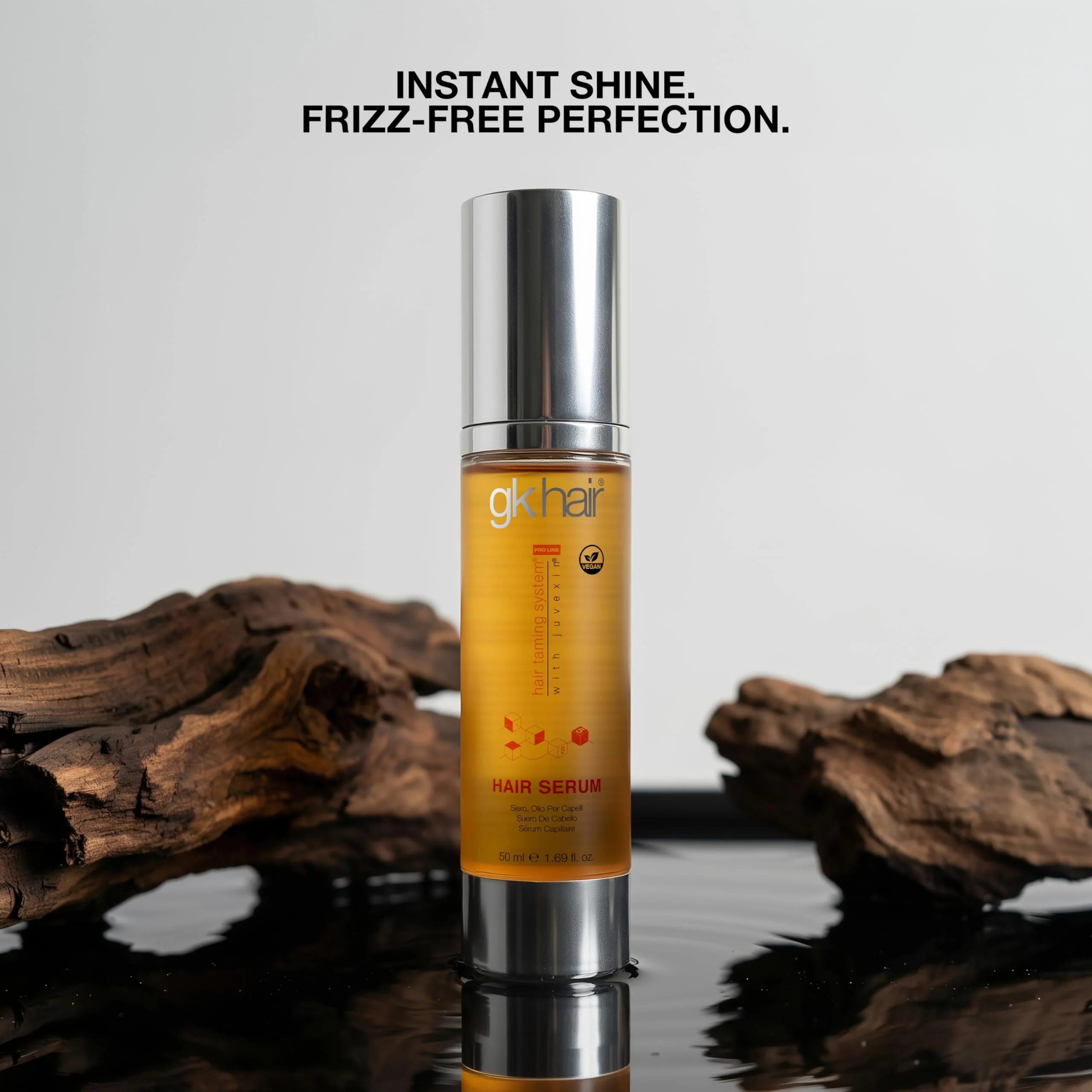 GK HAIR - Hair Oil Serum 1.69 Oz - Smooth Frizz Control & Shine Enhancement - Dry, Frizzy, Damaged & Dull Hair - Argan Oil Hair Serum with Plant Based Protein and Natural Silicones Lightweight Finish - Image 4