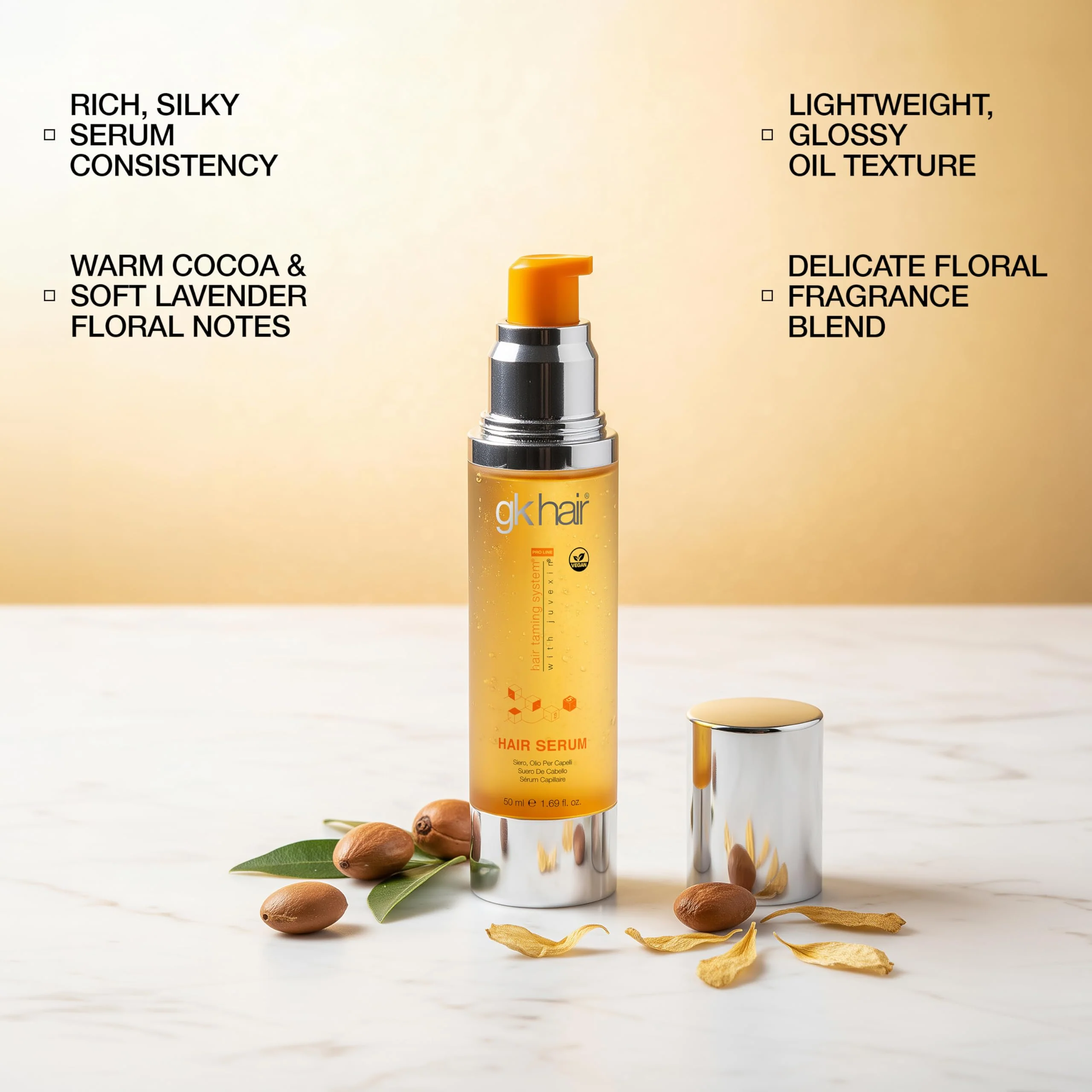 GK HAIR - Hair Oil Serum 1.69 Oz - Smooth Frizz Control & Shine Enhancement - Dry, Frizzy, Damaged & Dull Hair - Argan Oil Hair Serum with Plant Based Protein and Natural Silicones Lightweight Finish - Image 5
