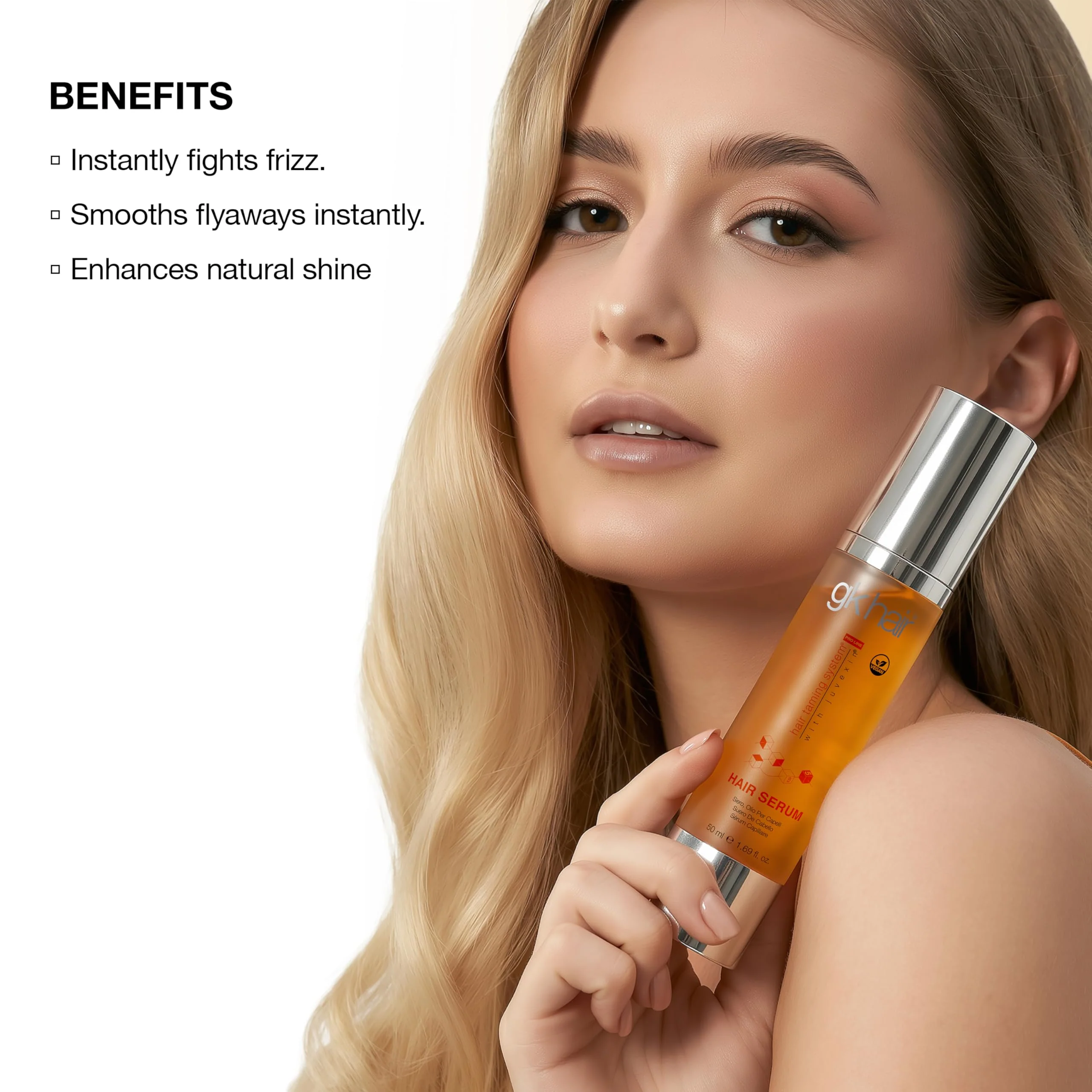 GK HAIR - Hair Oil Serum 1.69 Oz - Smooth Frizz Control & Shine Enhancement - Dry, Frizzy, Damaged & Dull Hair - Argan Oil Hair Serum with Plant Based Protein and Natural Silicones Lightweight Finish - Image 6