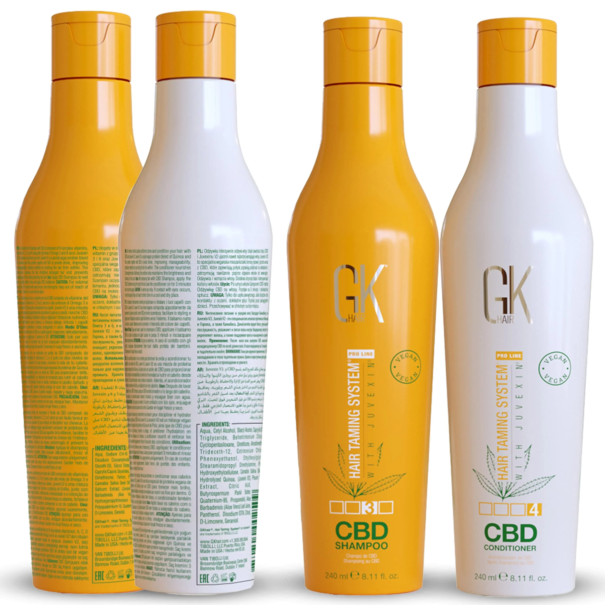 GK HAIR Hemp Shampoo and Conditioner Sets Hydrating Strengthening Color Treated Damaged Repair Provides Nourishing & Shine Natural Organic Vegan Sulfate Paraben Free (Duo)