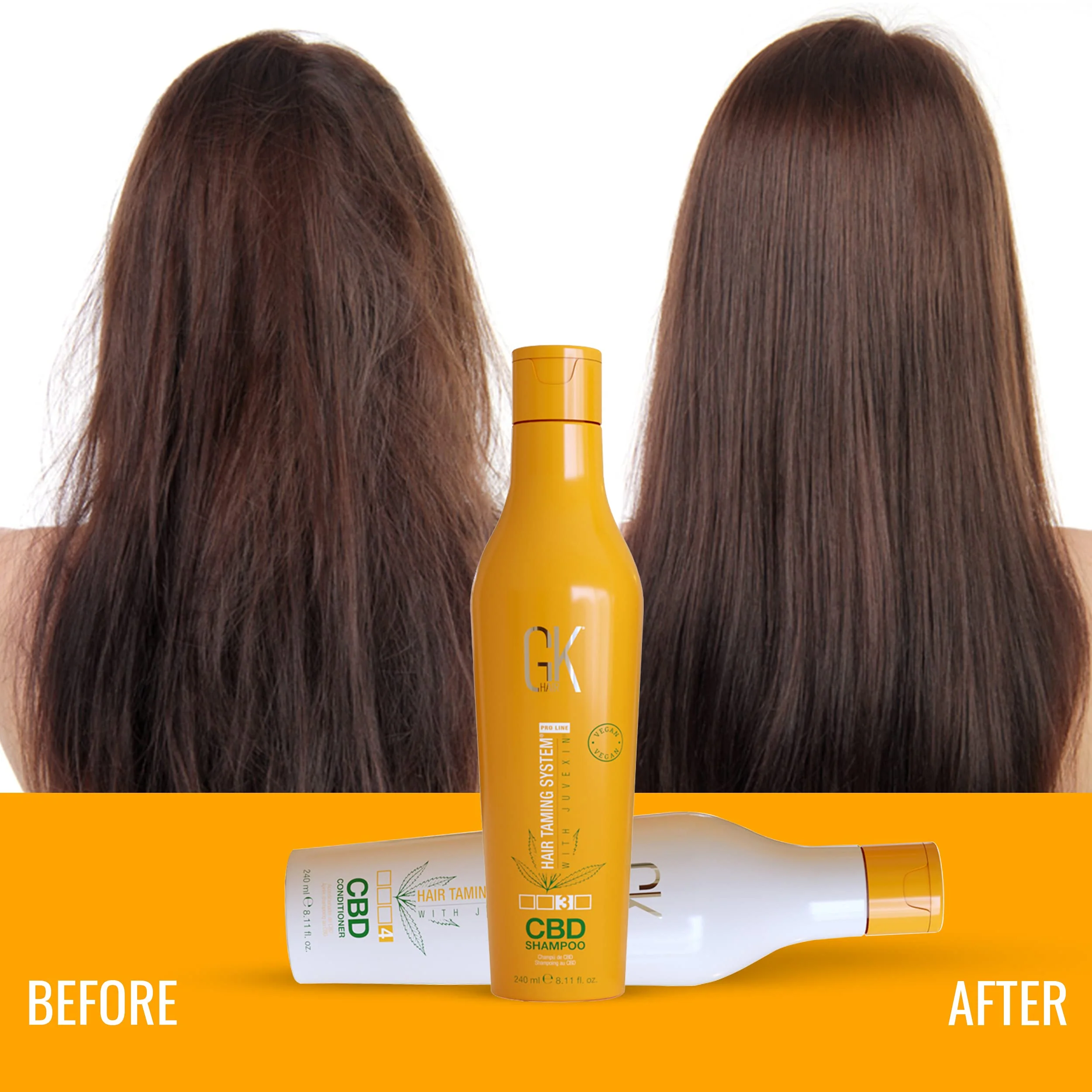 GK HAIR Hemp Shampoo and Conditioner Sets Hydrating Strengthening Color Treated Damaged Repair Provides Nourishing & Shine Natural Organic Vegan Sulfate Paraben Free (Duo) - Image 3