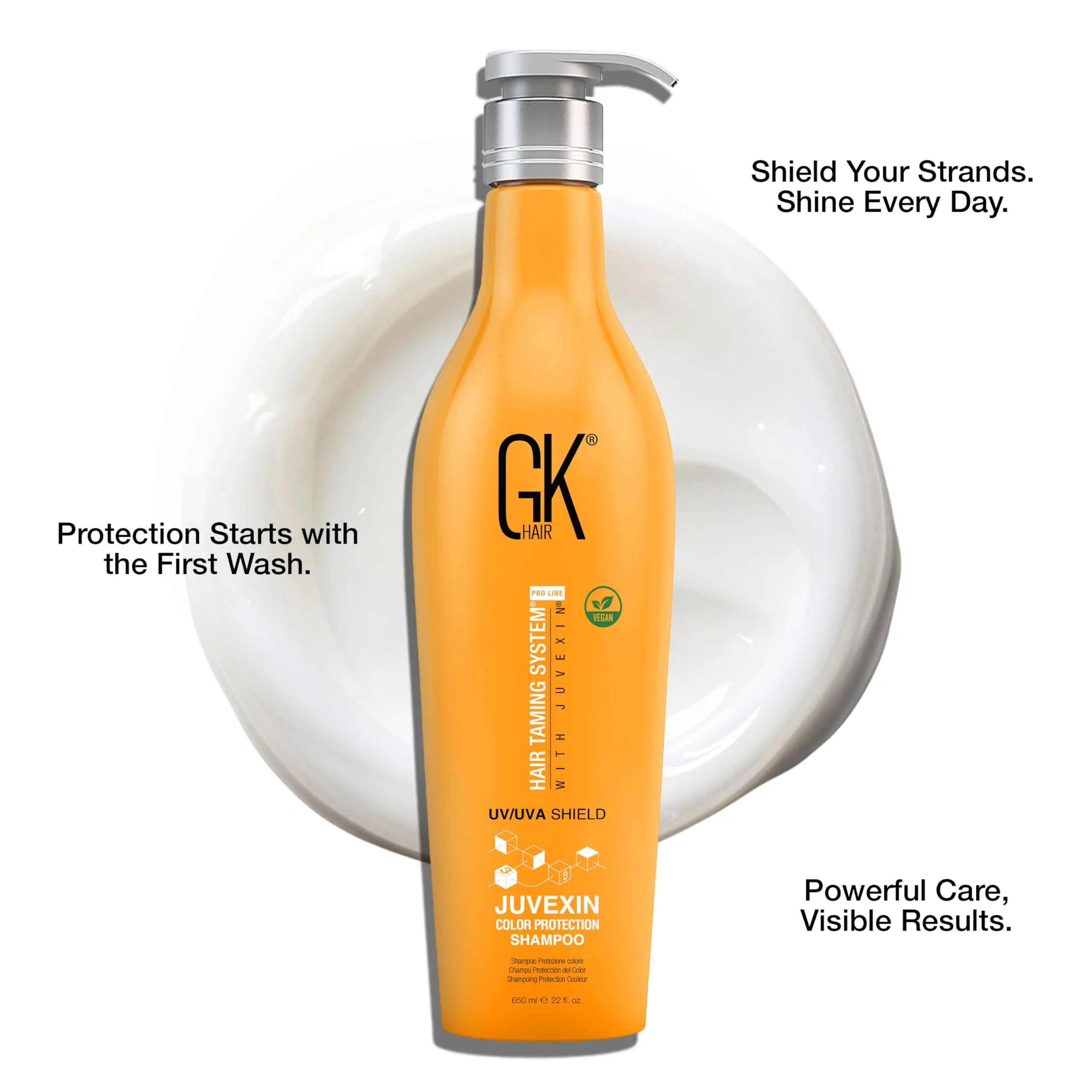 GK HAIR Shield Shampoo 22 Fl Oz – Color Safe, UV Protection, Aloe Vera & Argan Oil, Sulfate and Paraben Free, Repairs Damage, Boosts Shine, Hydrating, Vegan Hair Care - Image 5