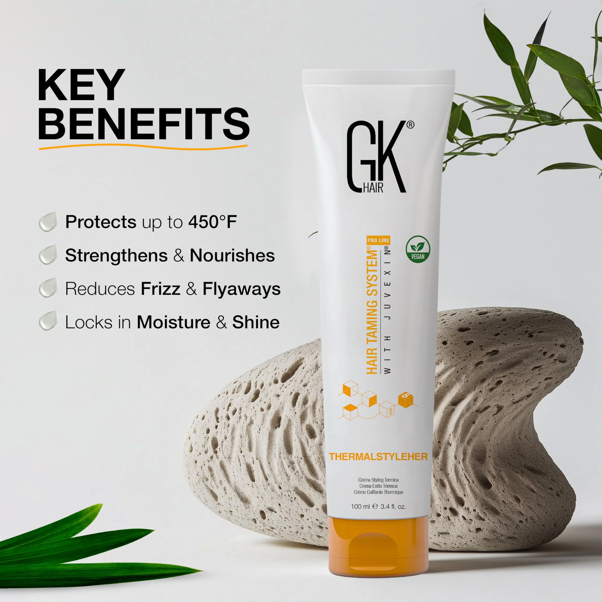 GK HAIR Thermastylher Cream 3.4 oz – Heat Protectant Styling Cream, Blow Dry Cream for Frizz Control, Smooth & Strengthen Hair, Heat Protection for All Hair Types - Image 4