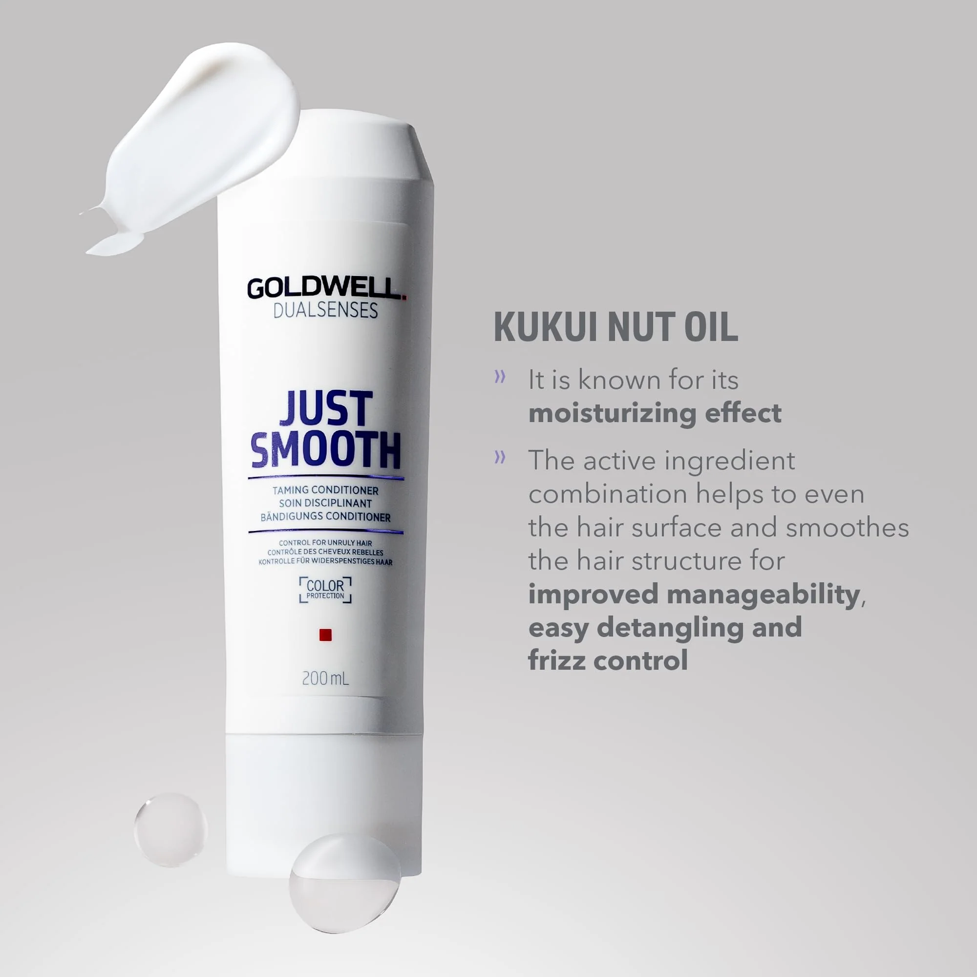 Goldwell Dualsenses Just Smooth Taming Anti-Frizz & Humidity Control Conditioner 1L - Image 3