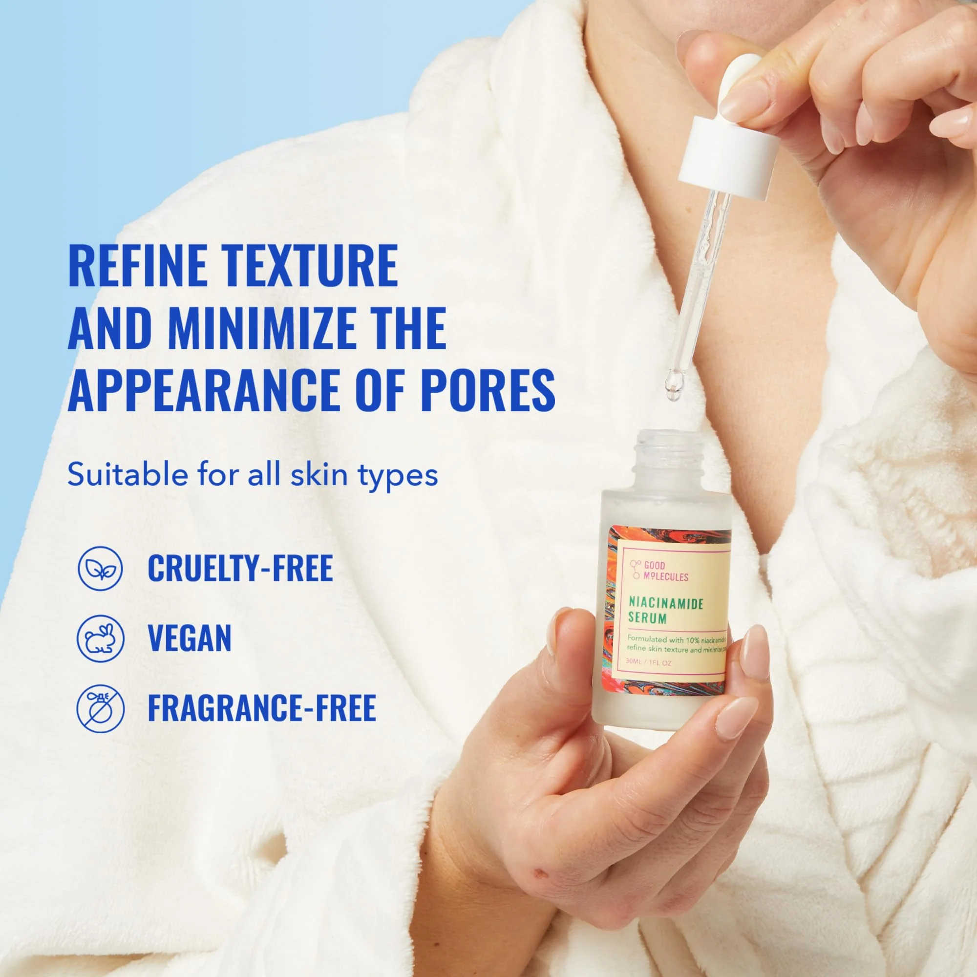Good Molecules Niacinamide Serum - 10% Niacinamide to Target Blemishes, Nourishment, and Skin Tone - Ultra Hydrating Serum and Brightening Skin Care for Face - Image 2