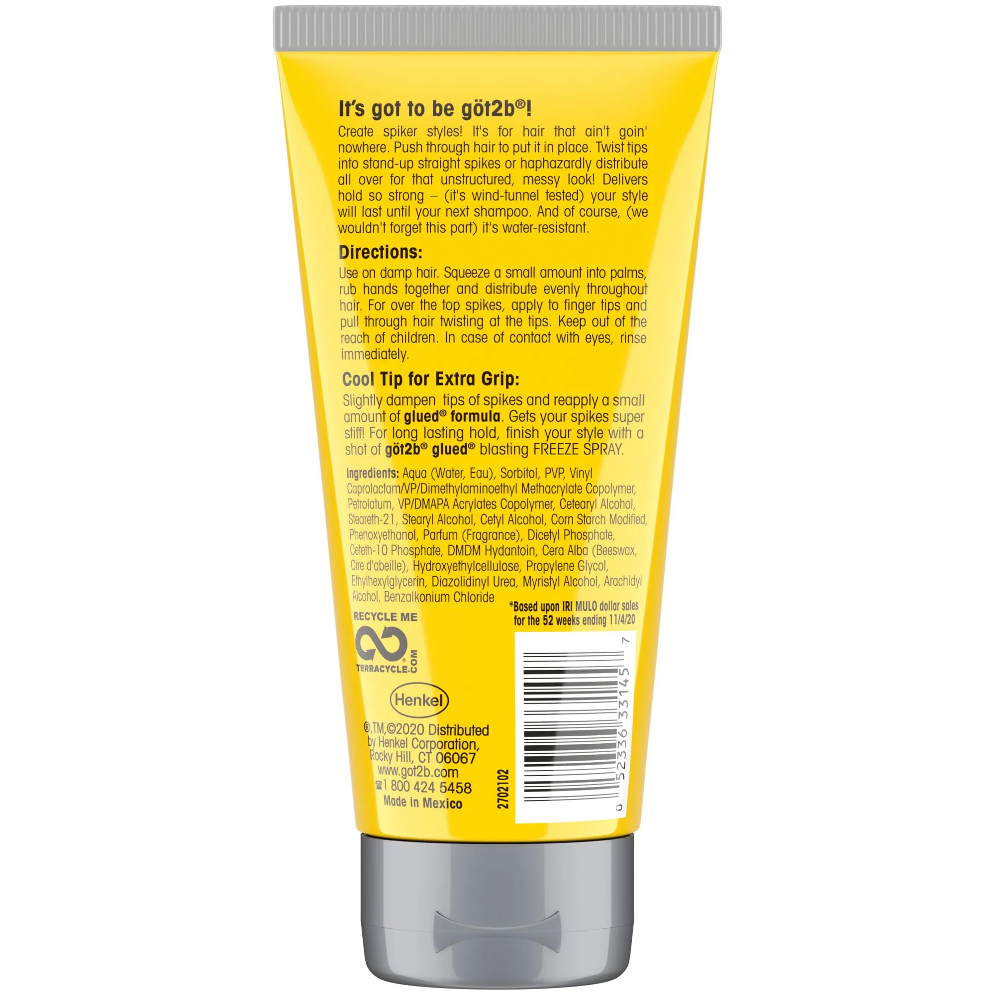 Got2B Glued Styling Spiking Hair Gel 2 - 6 oz tubes + 1 Travel 1.25 oz tube - Image 6