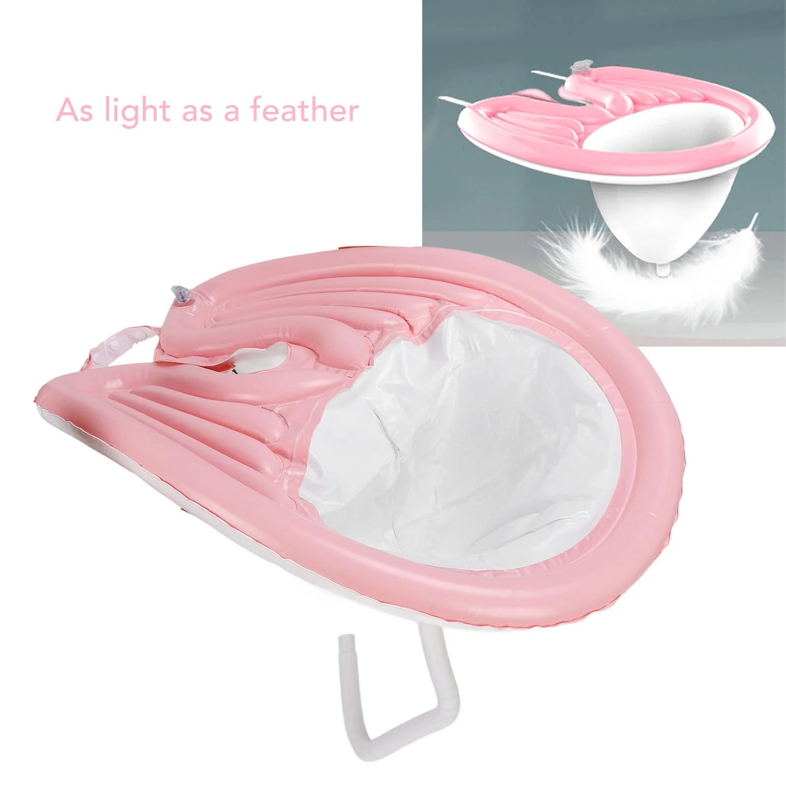Hair Shampoo Basin, Portable Hair Washing Tray Pink with Detachable Drain Hose for Home - Image 4