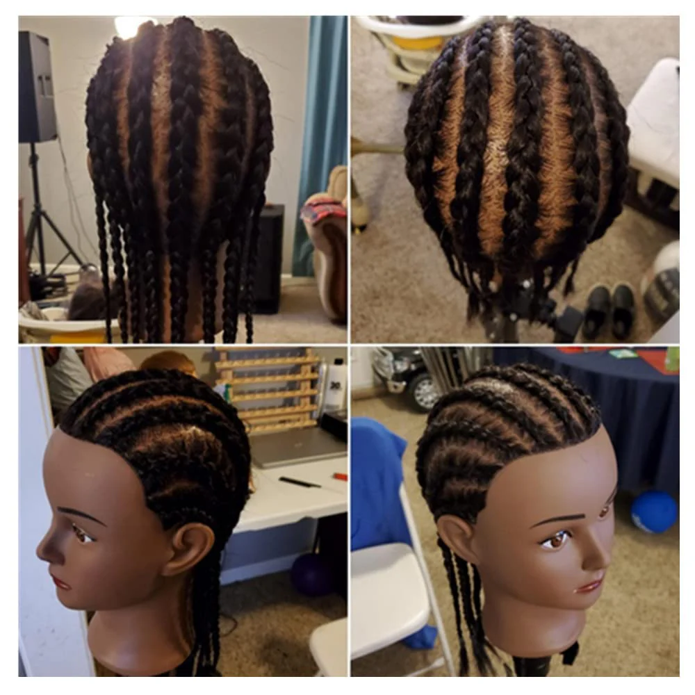 Hairginkgo Mannequin Head - 100% Real Hair Manikin for Hairdresser Training and Styling Practice - With Clamp Stand (1711B0216) - Image 5