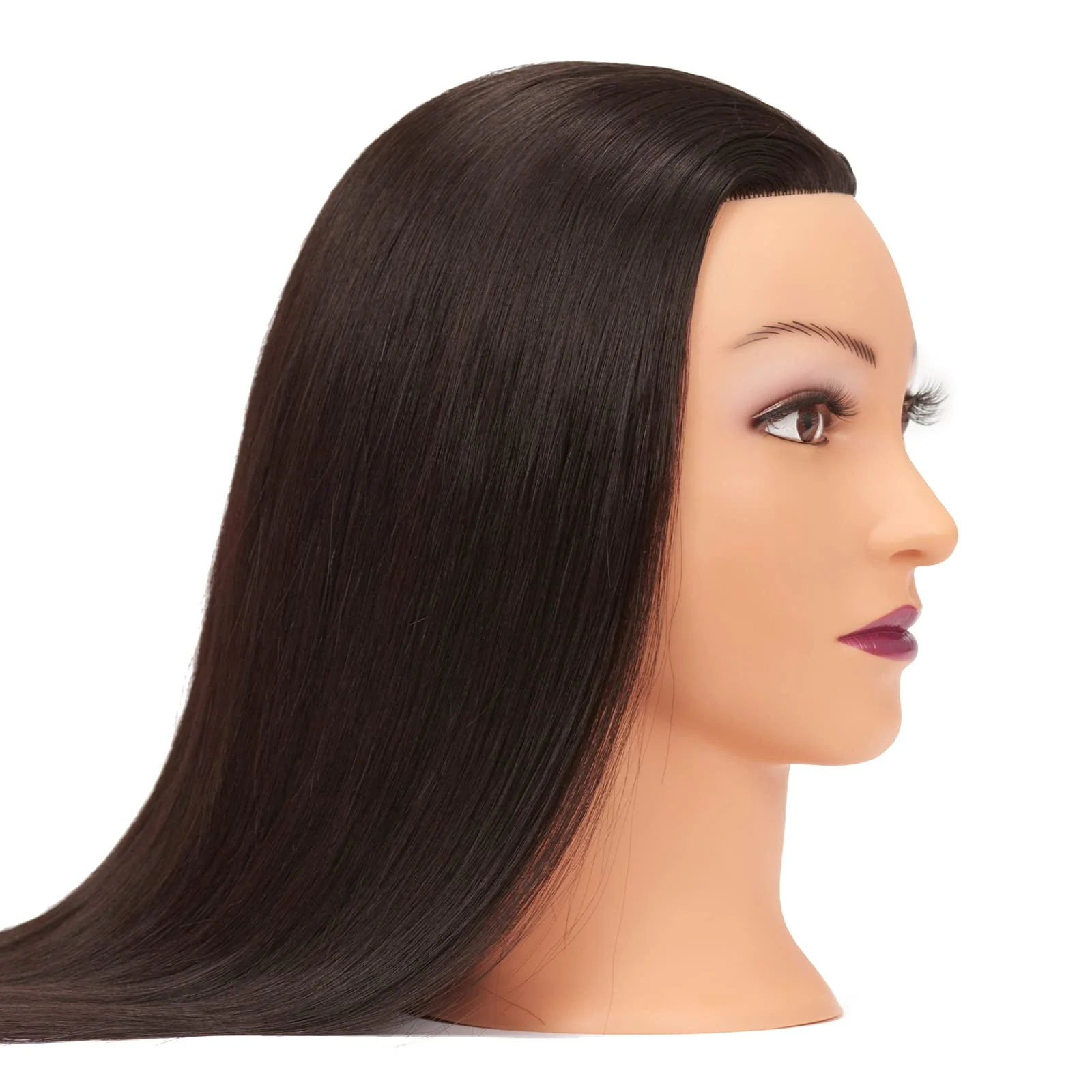 Hairginkgo Mannequin Head 26"-28" Super Long Synthetic Yaki Fiber Hair Manikin Head Styling Hairdresser Training Head Cosmetology Doll Head for Cutting Braiding Practice with Clamp (91806BY0220) - Image 4