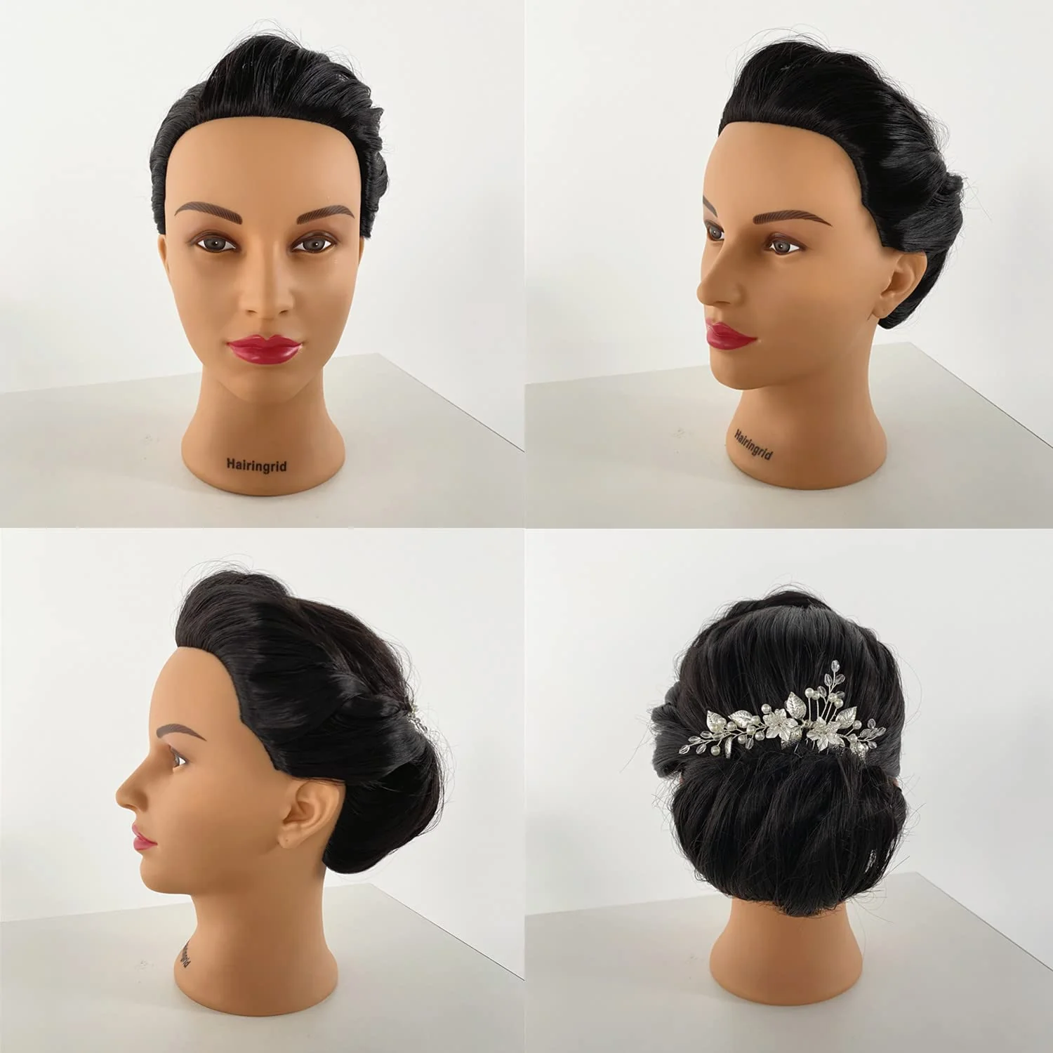 Hairingrid 26"-28" Mannequin Head Hair Styling Training Manikin Cosmetology Doll Head Synthetic Fiber Hair and Free Clamp Holder (Black) - Image 5