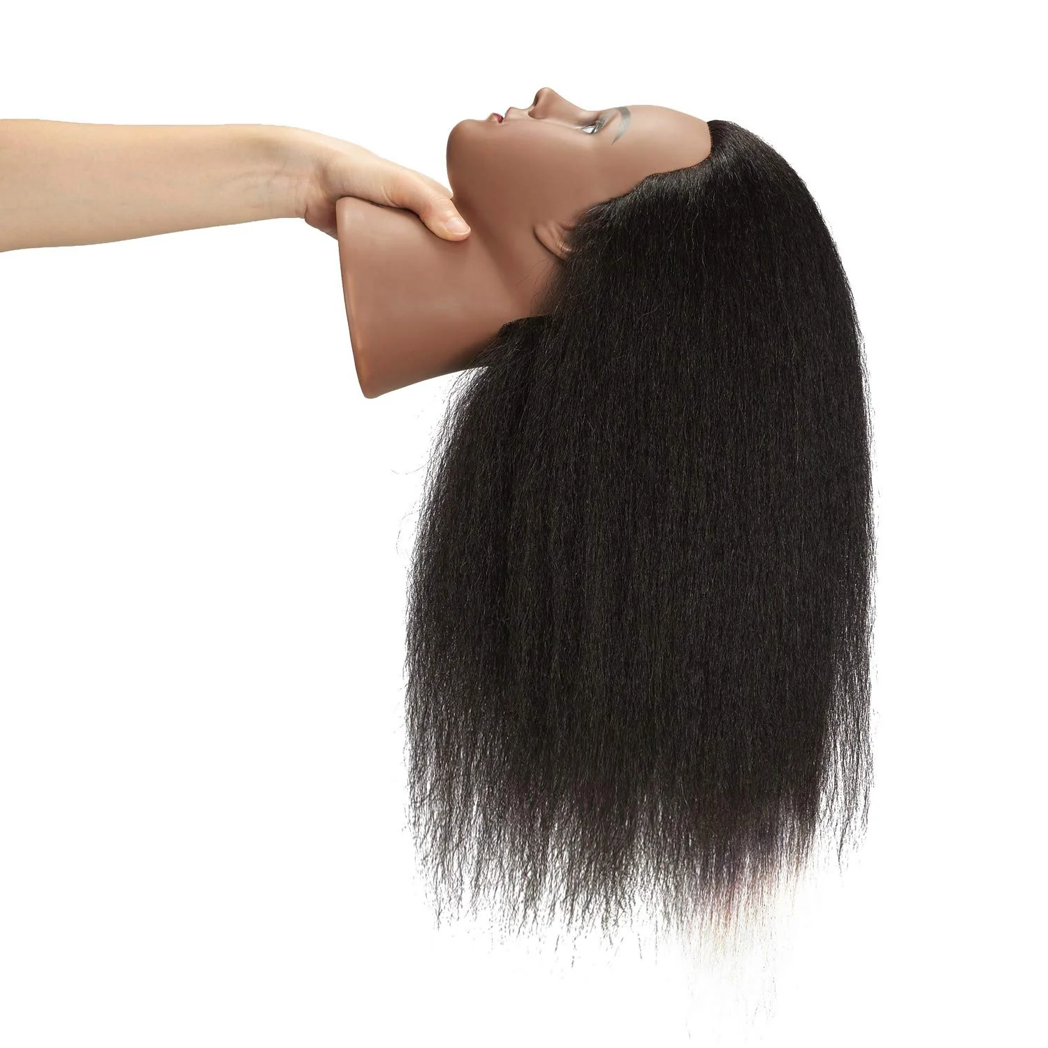 Hairingrid Mannequin Head 14" 100% Real Hair Hairdresser Cosmetology Mannequin Manikin Training Head Hair and Free Clamp Holder (14 Inch) - Image 4