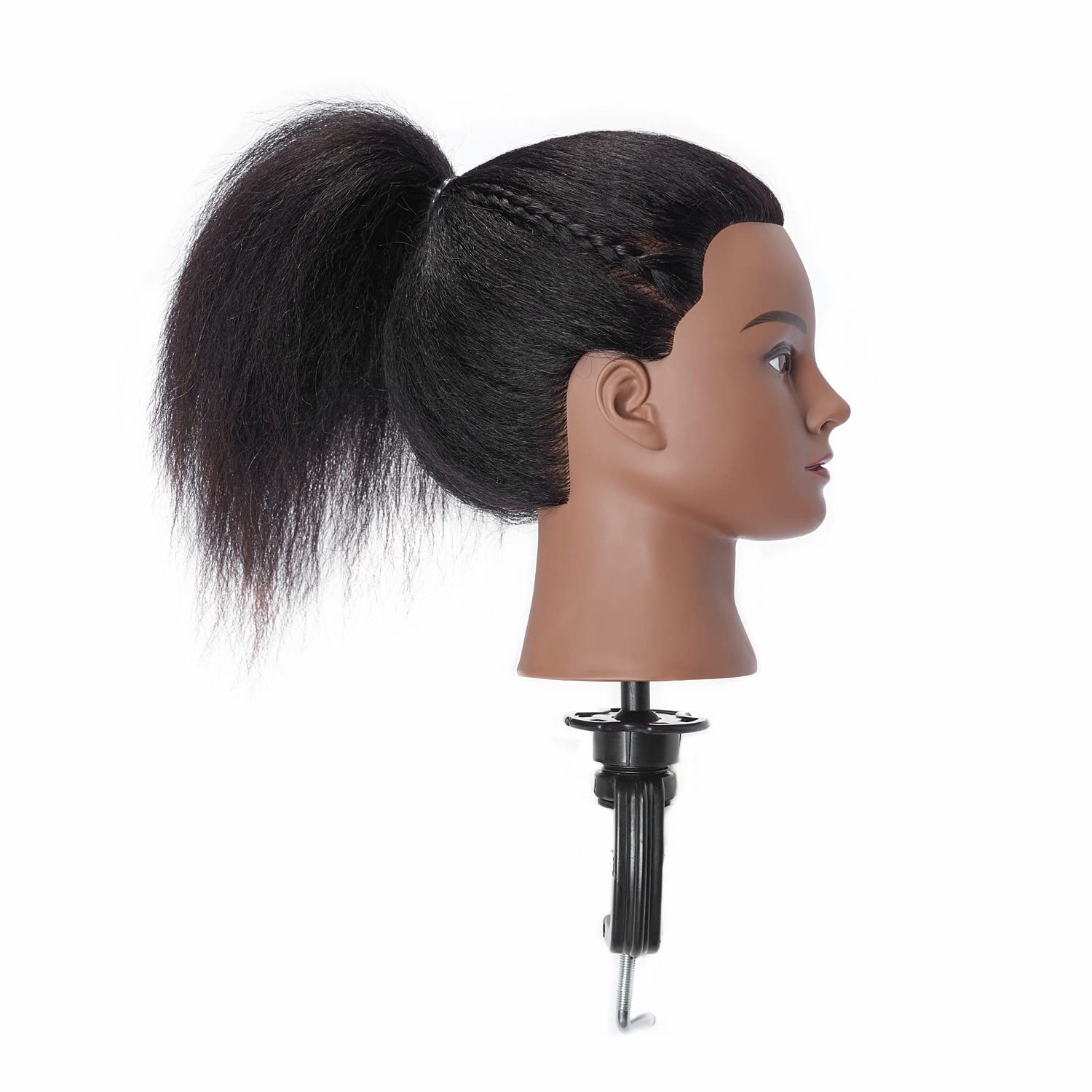 Hairingrid Mannequin Head 14" 100% Real Hair Hairdresser Cosmetology Mannequin Manikin Training Head Hair and Free Clamp Holder (14 Inch) - Image 5