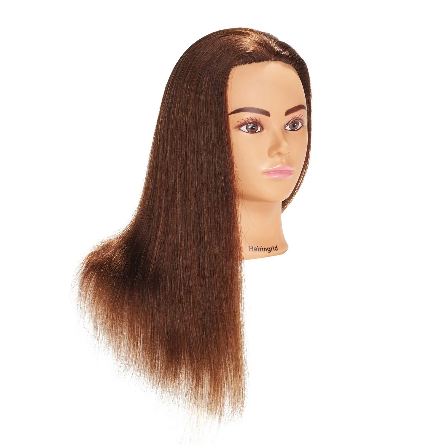 Hairingrid Mannequin Head 20"-22" 100% Human Hair Hairdresser Cosmetology Mannequin Manikin Training Head Hair and Free Clamp Holder (1906LB0414) - Image 3