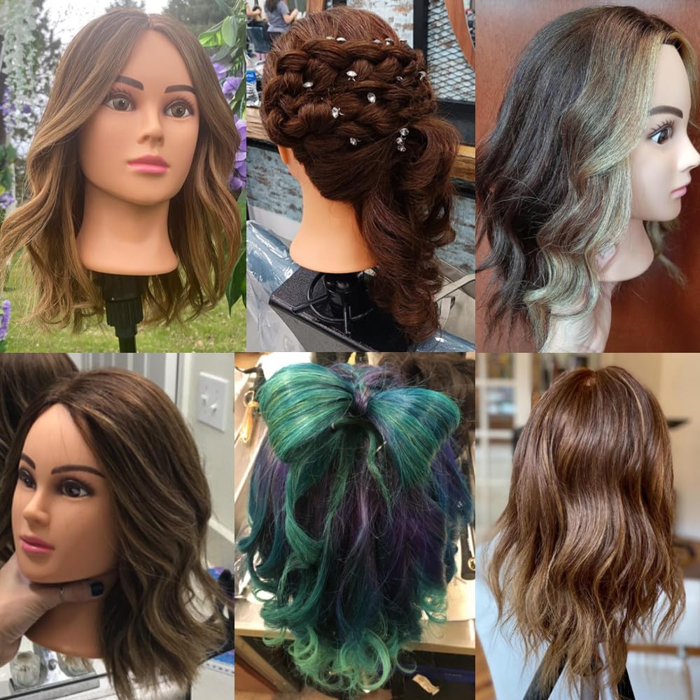 Hairingrid Mannequin Head 20"-22" 100% Human Hair Hairdresser Cosmetology Mannequin Manikin Training Head Hair and Free Clamp Holder (1906LB0414) - Image 6